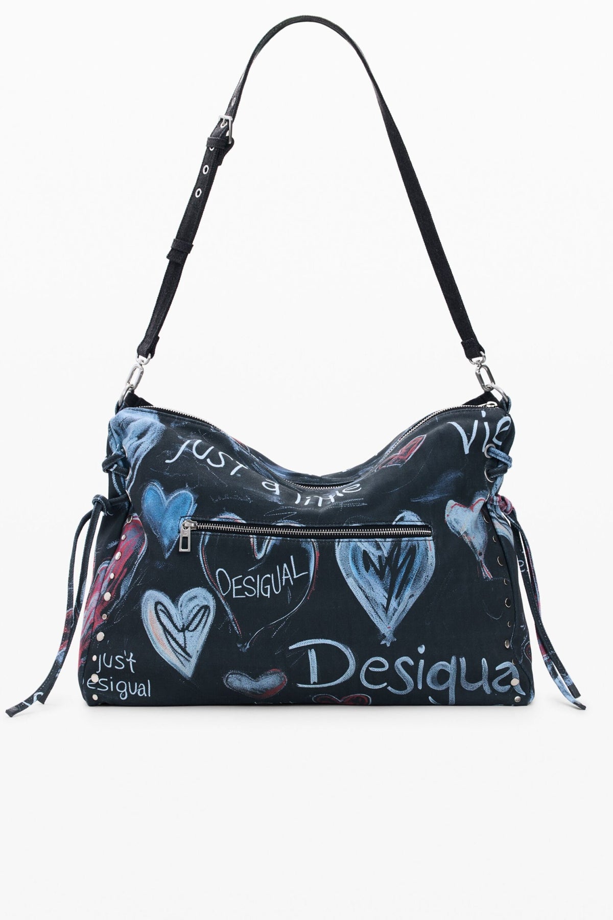 Desigual Large-format shoulder bag in denim