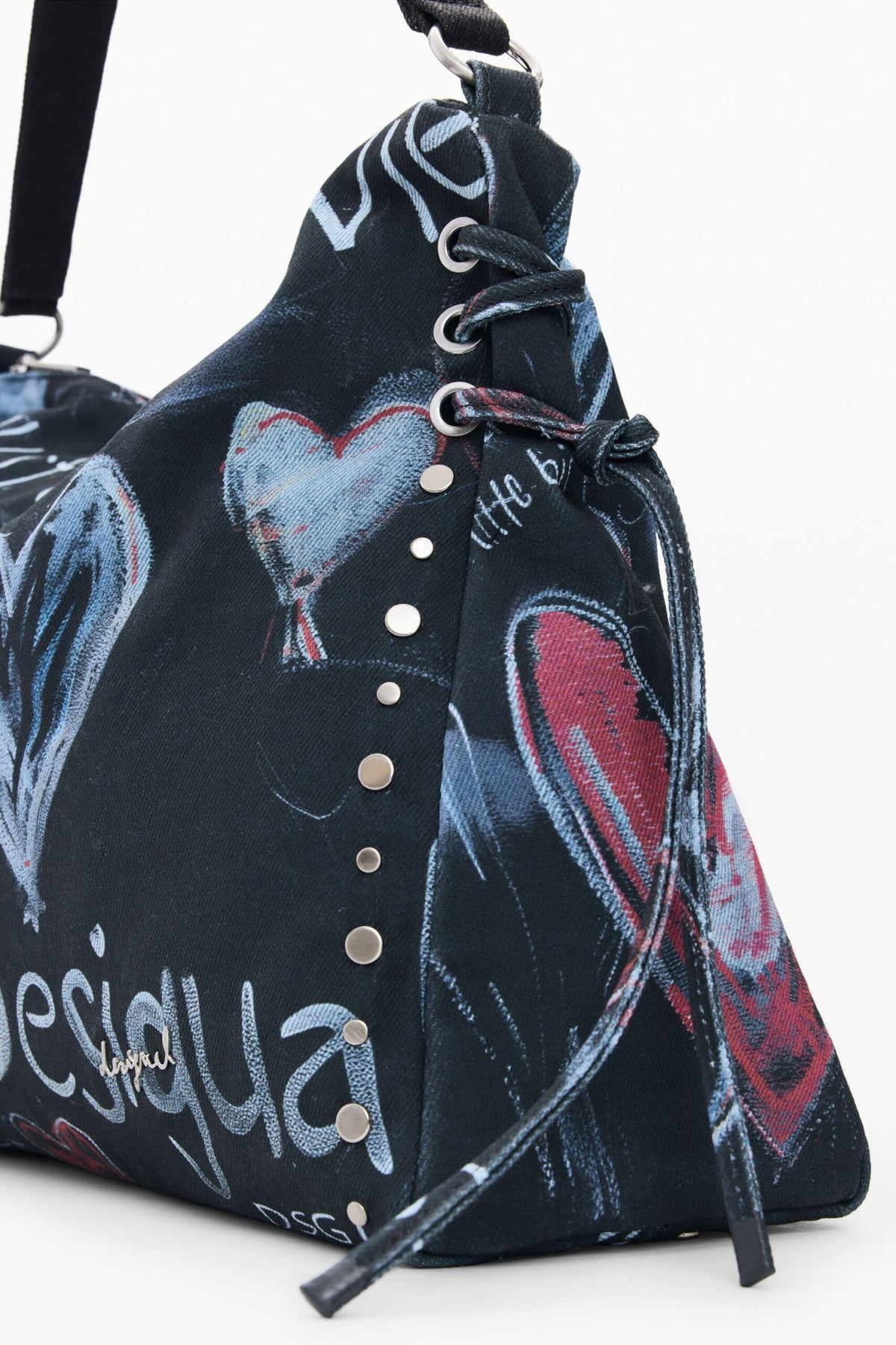 Desigual Large-format shoulder bag in denim