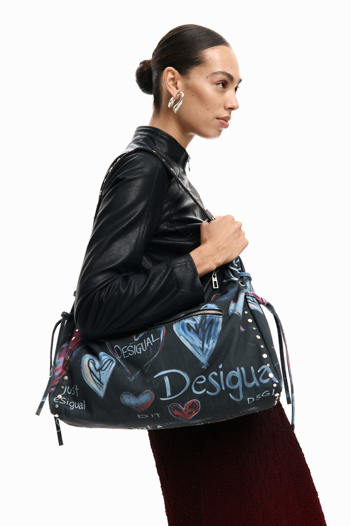Desigual Large-format shoulder bag in denim