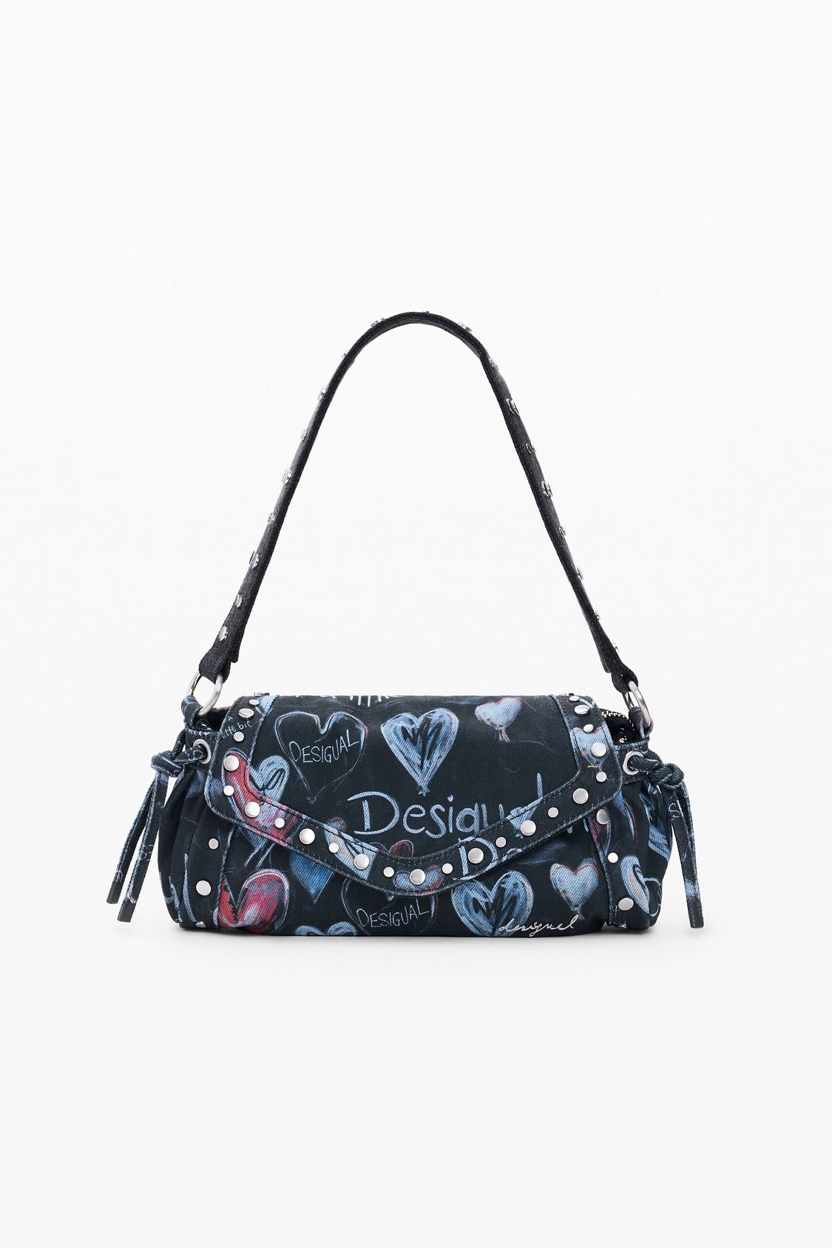 Desigual Medium-format crossbody bag in denim-effect fabric