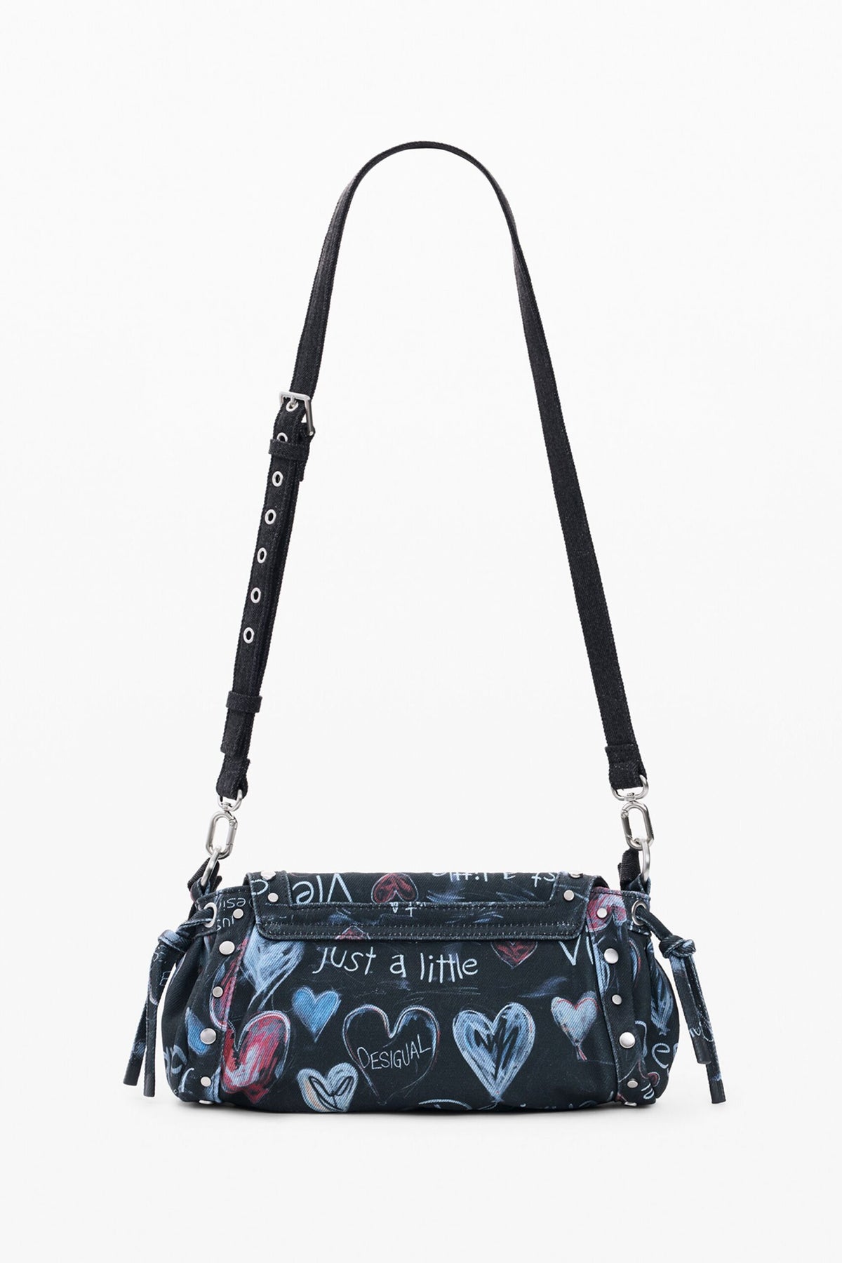 Desigual Medium-format crossbody bag in denim-effect fabric