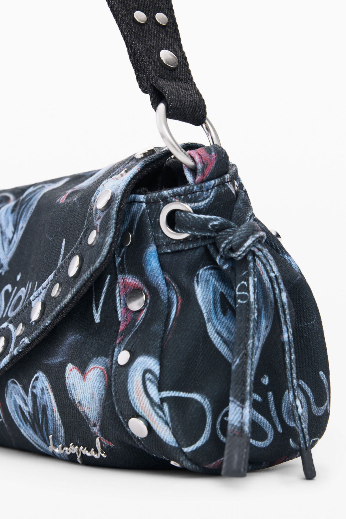Desigual Medium-format crossbody bag in denim-effect fabric