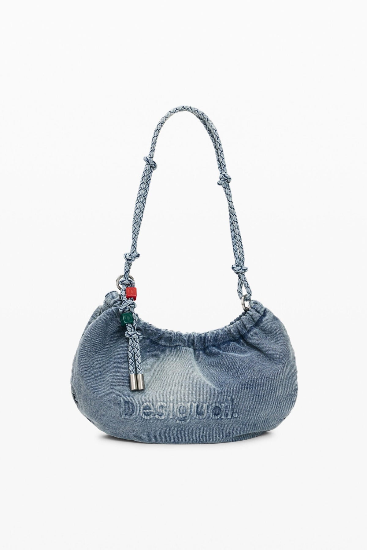 Desigual Oval-shaped shoulder bag made of denim fabric