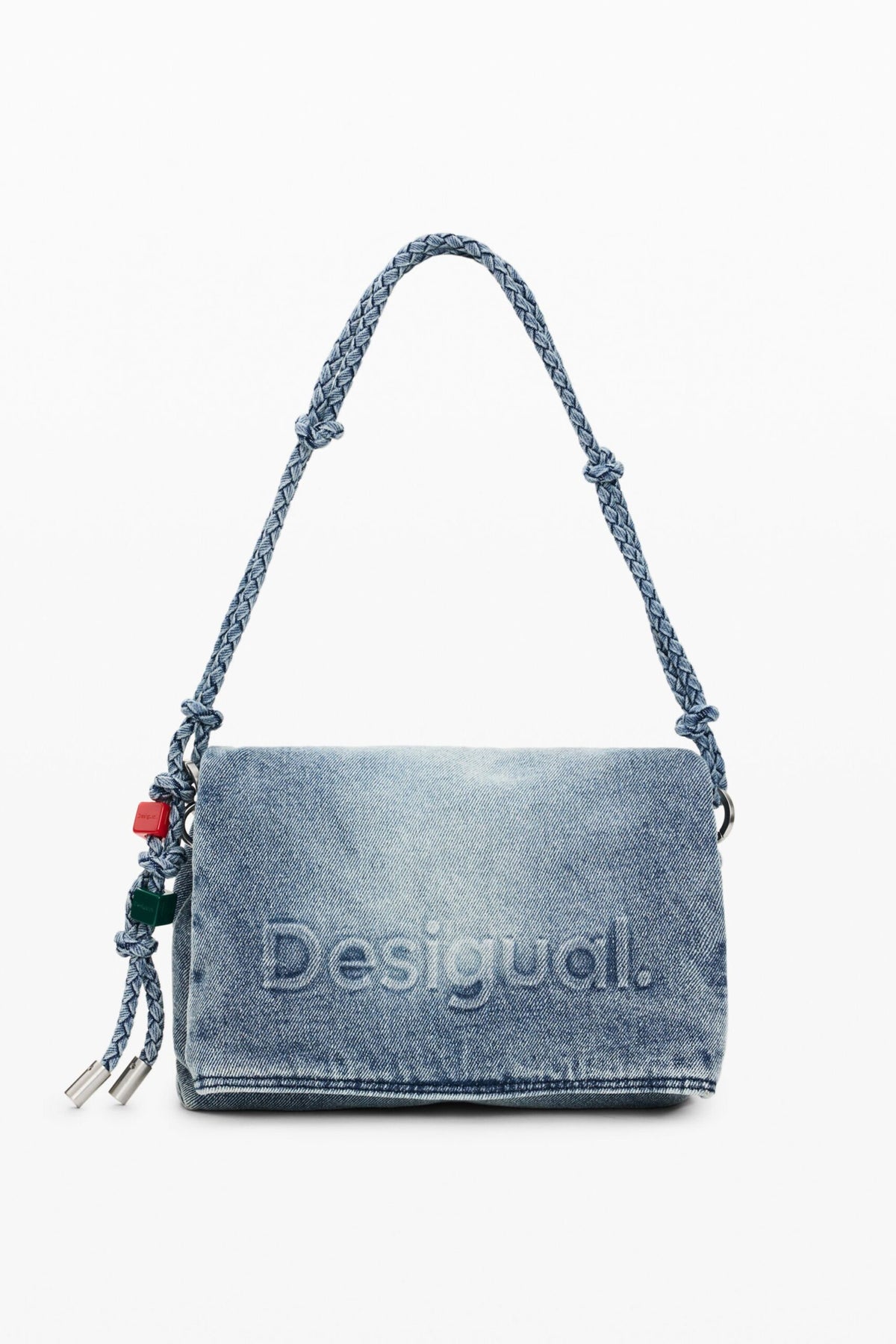 Desigual Medium bag with flap in denim fabric