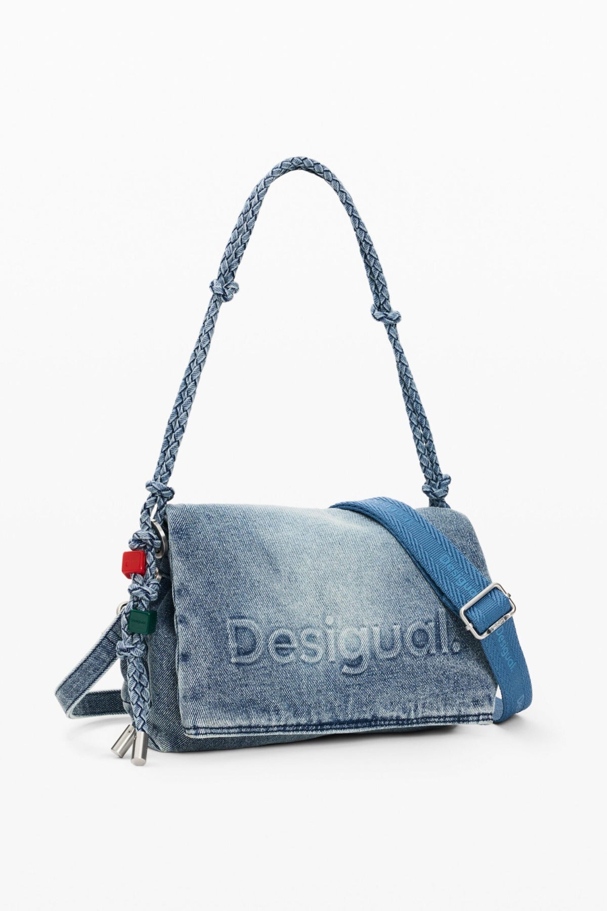 Desigual Medium bag with flap in denim fabric