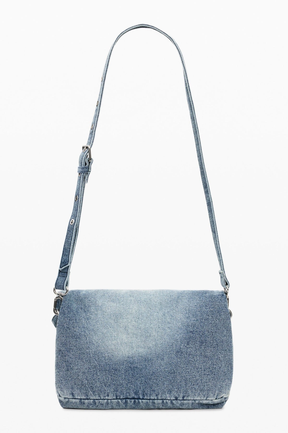 Desigual Medium bag with flap in denim fabric