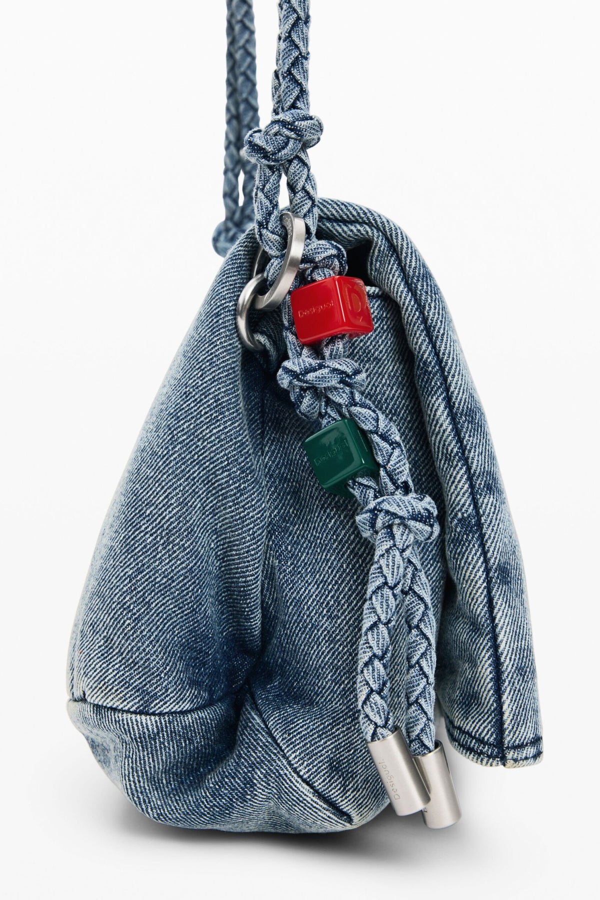 Desigual Medium bag with flap in denim fabric