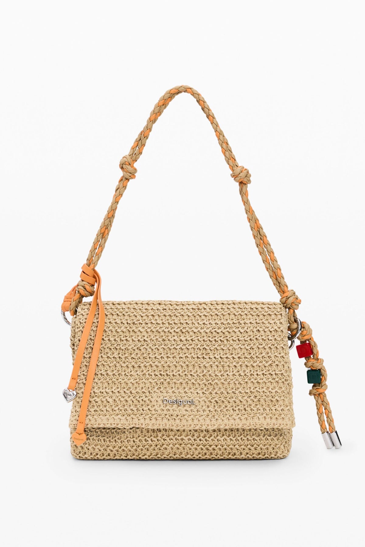 Desigual Medium raffia bag with a rectangular shape