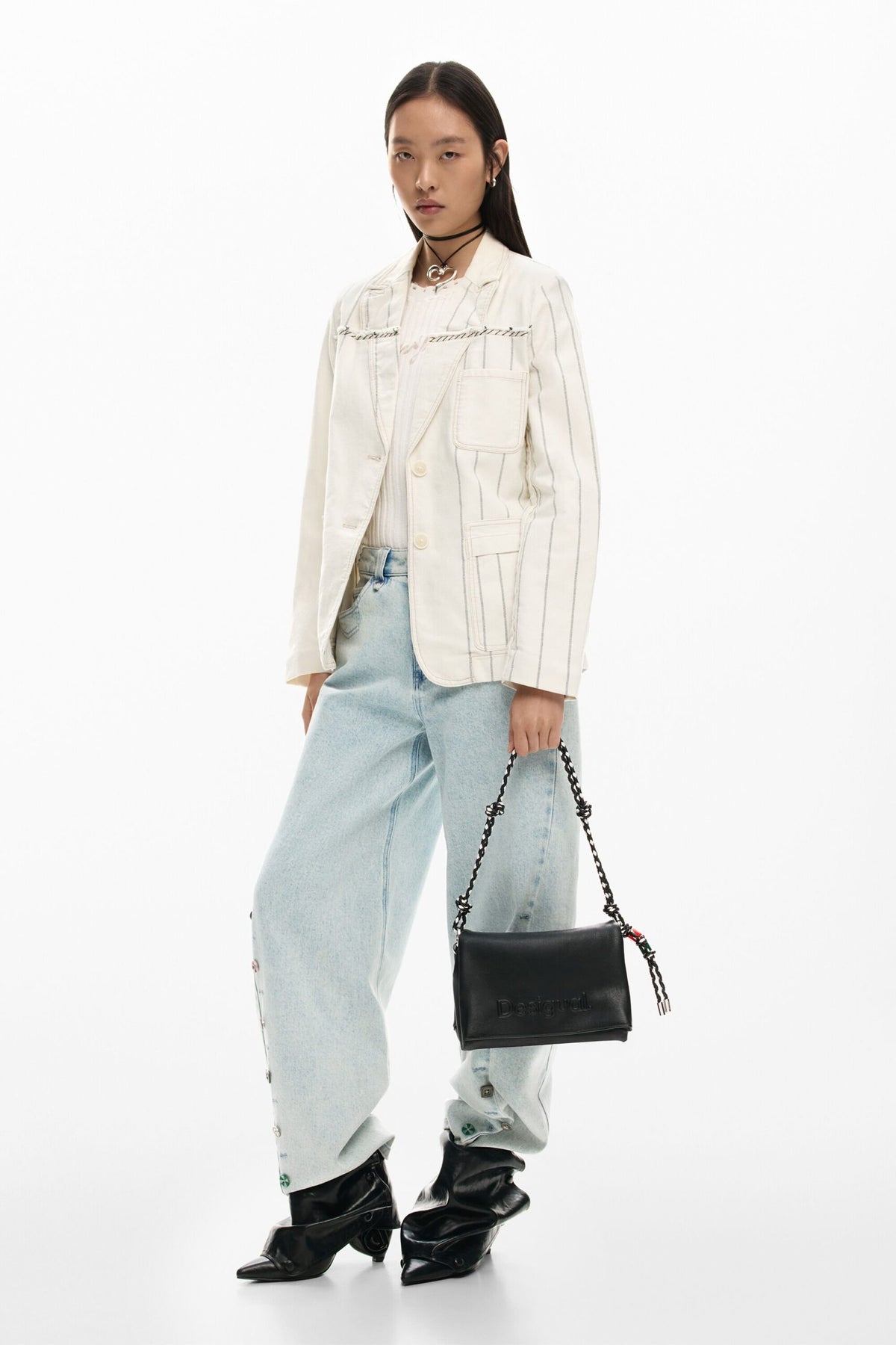 Desigual Medium faux-leather-effect bag with flap