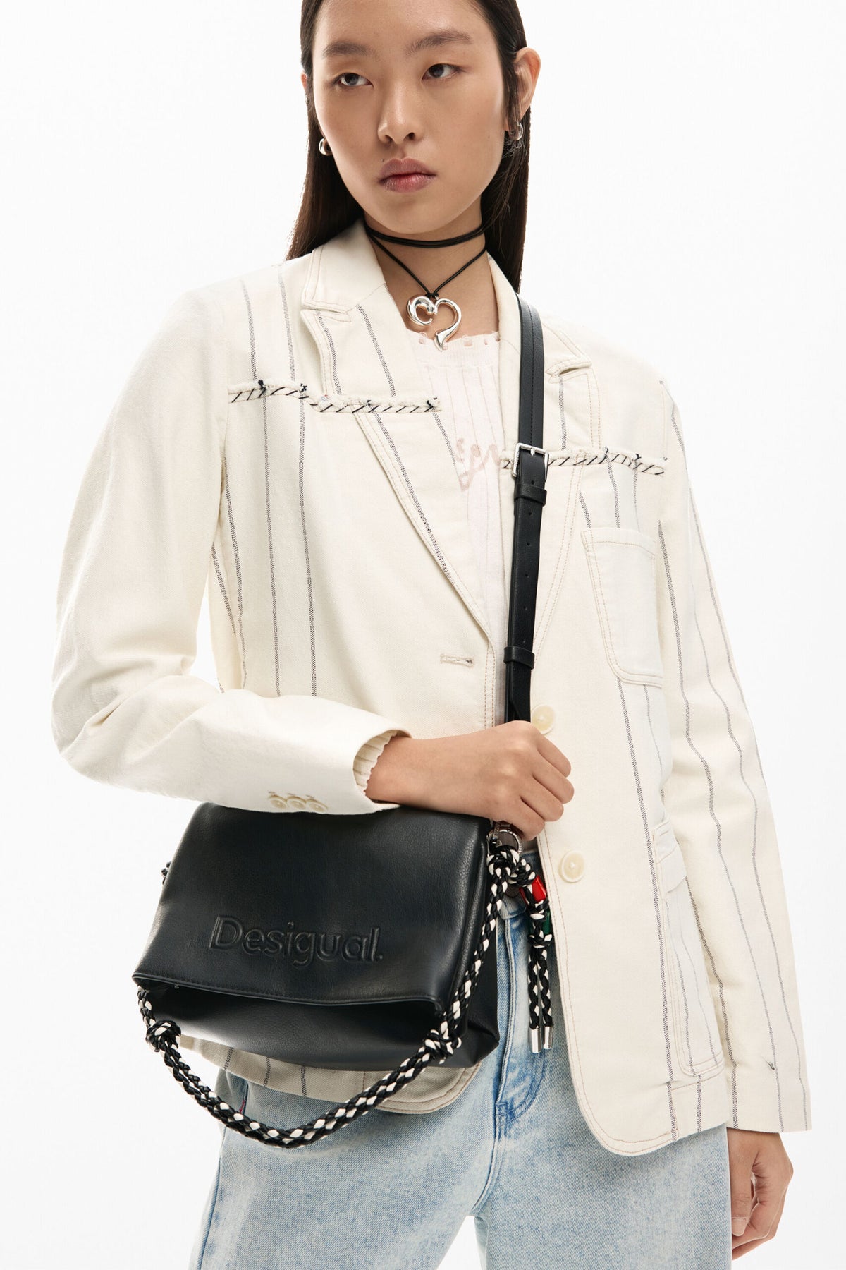 Desigual Medium faux-leather-effect bag with flap