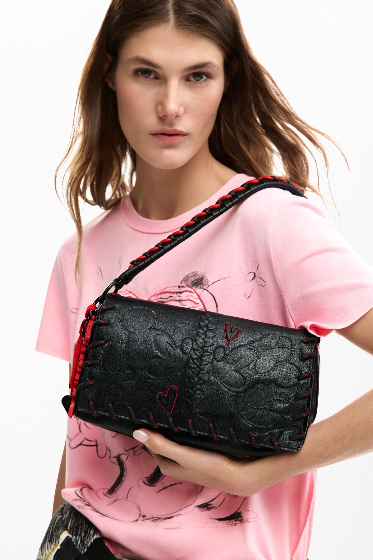 Desigual Black crossbody bag with flap closure and design