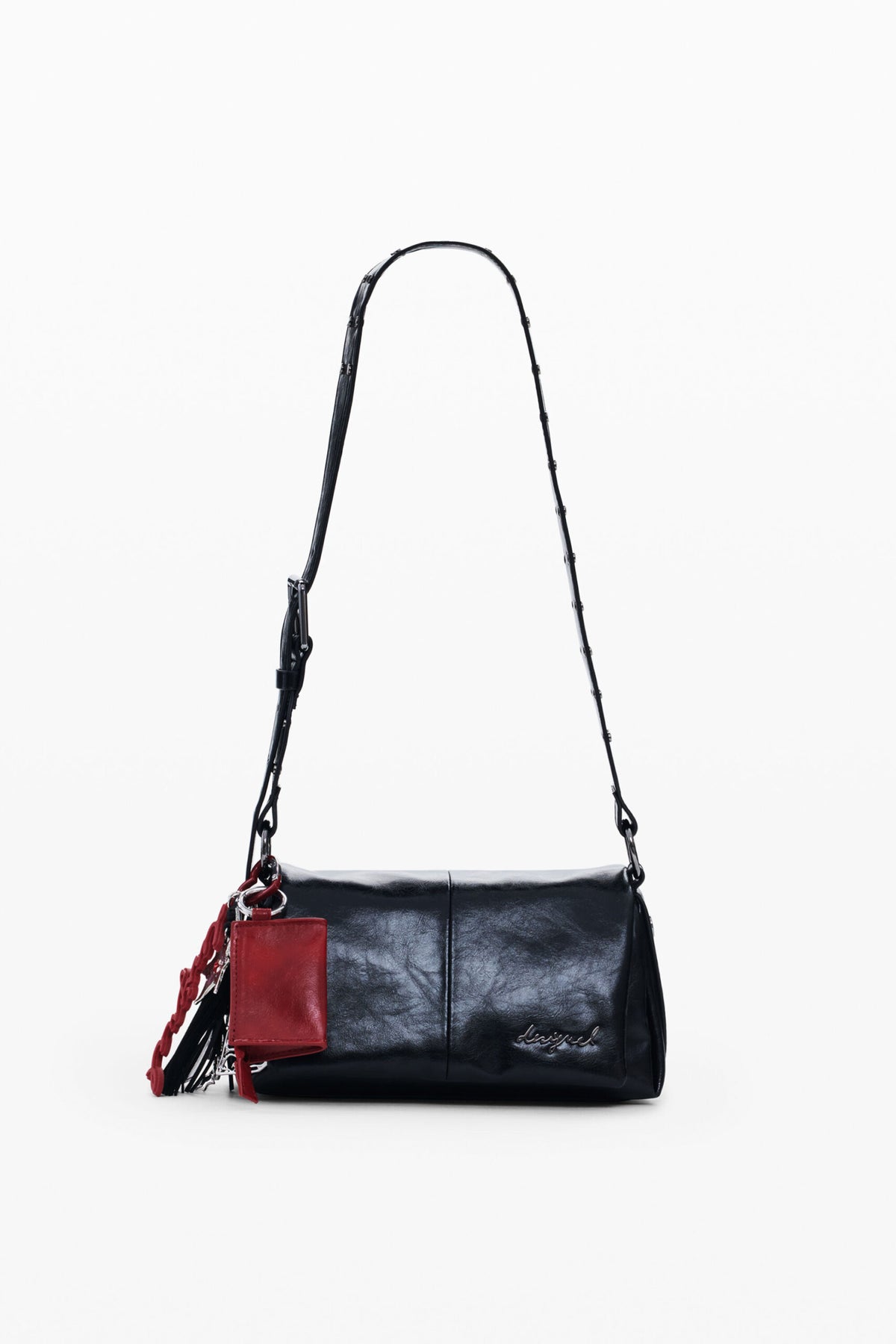Desigual Bolso pequeño rectangular con acabado brillante