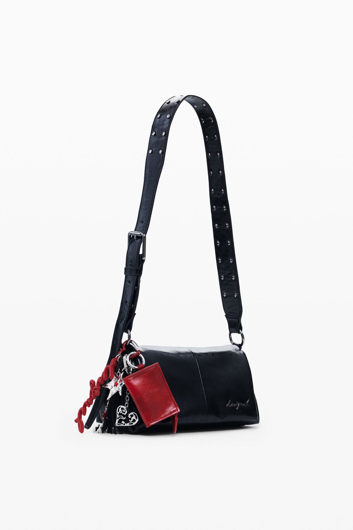 Desigual Bolso pequeño rectangular con acabado brillante