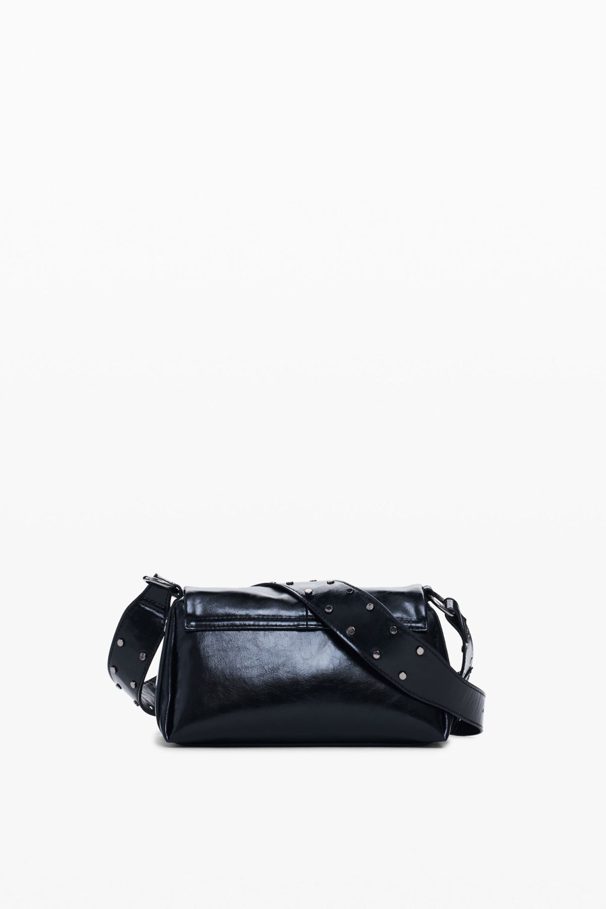 Desigual Bolso pequeño rectangular con acabado brillante