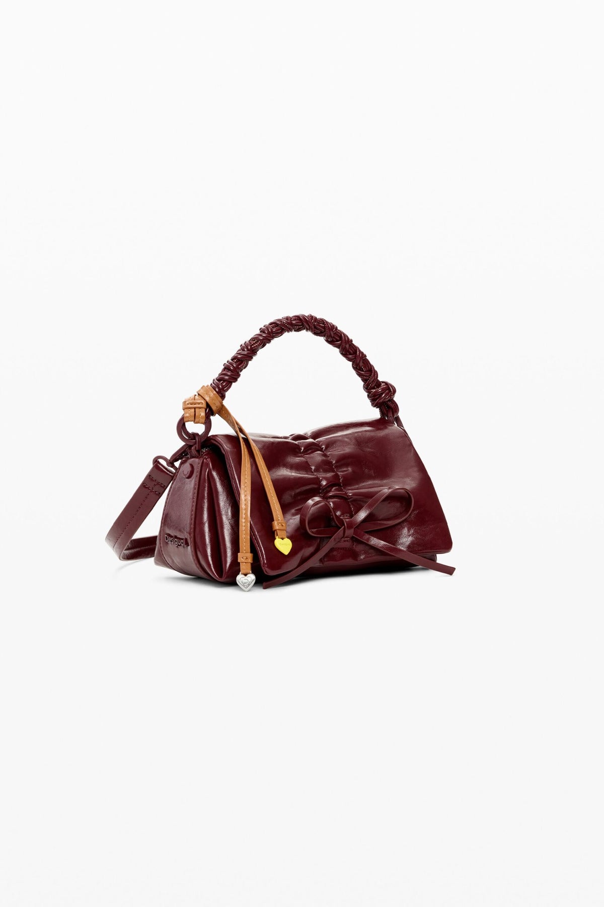 Desigual Bolso pequeño rectangular con acabado brillante