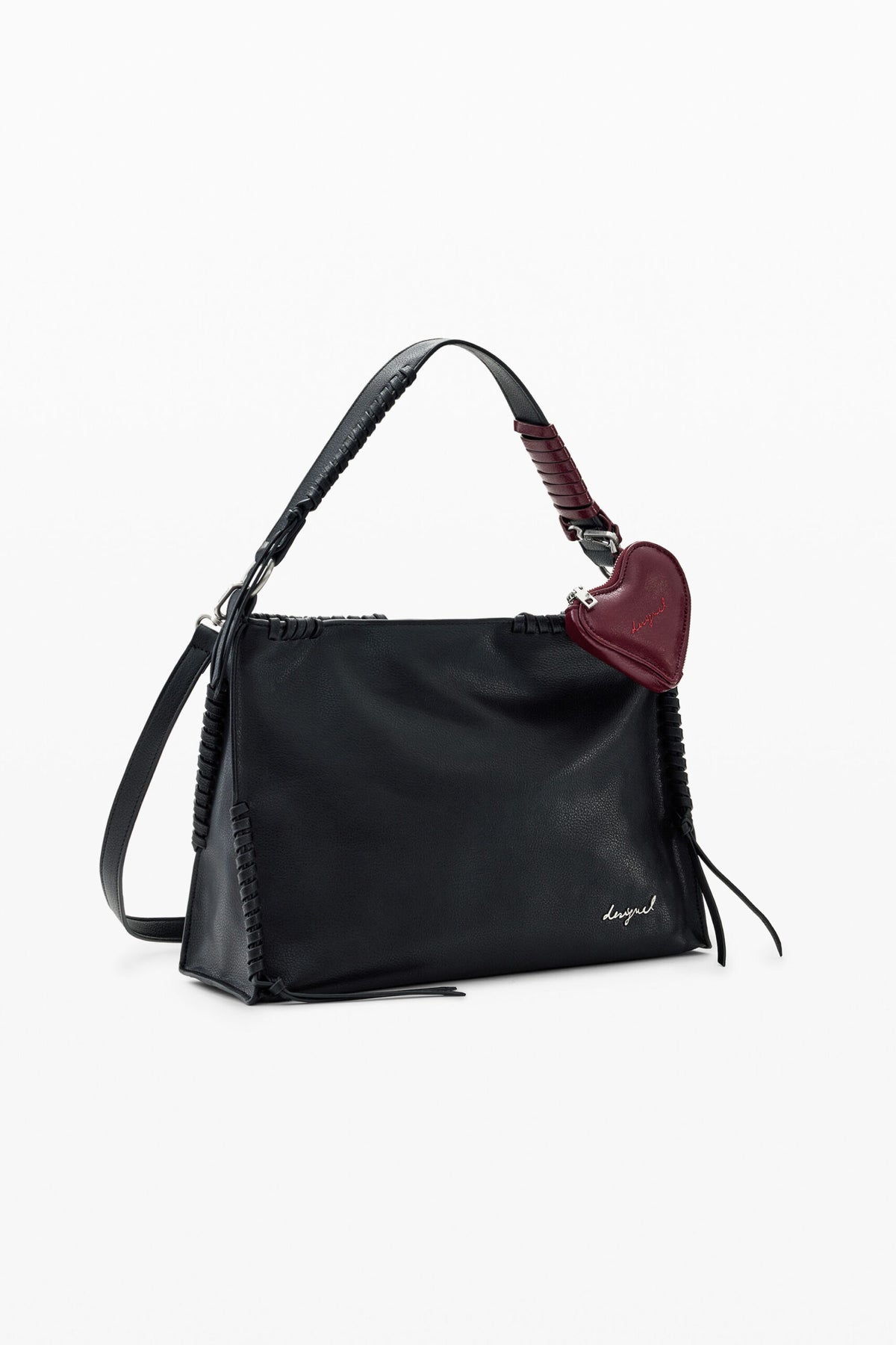 Desigual Bolso mediano de efecto piel con detalles trenzados