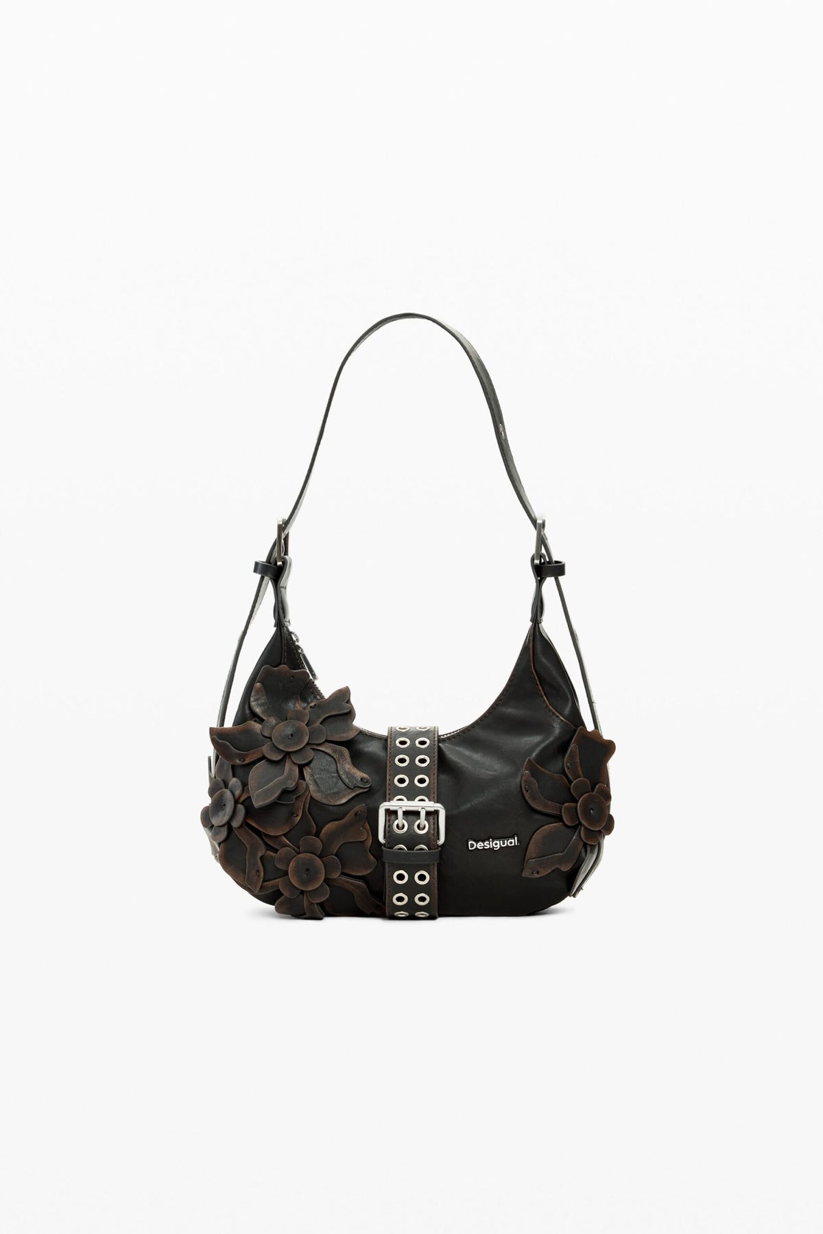 Desigual Bolso pequeño con asa extensible apliques de flores