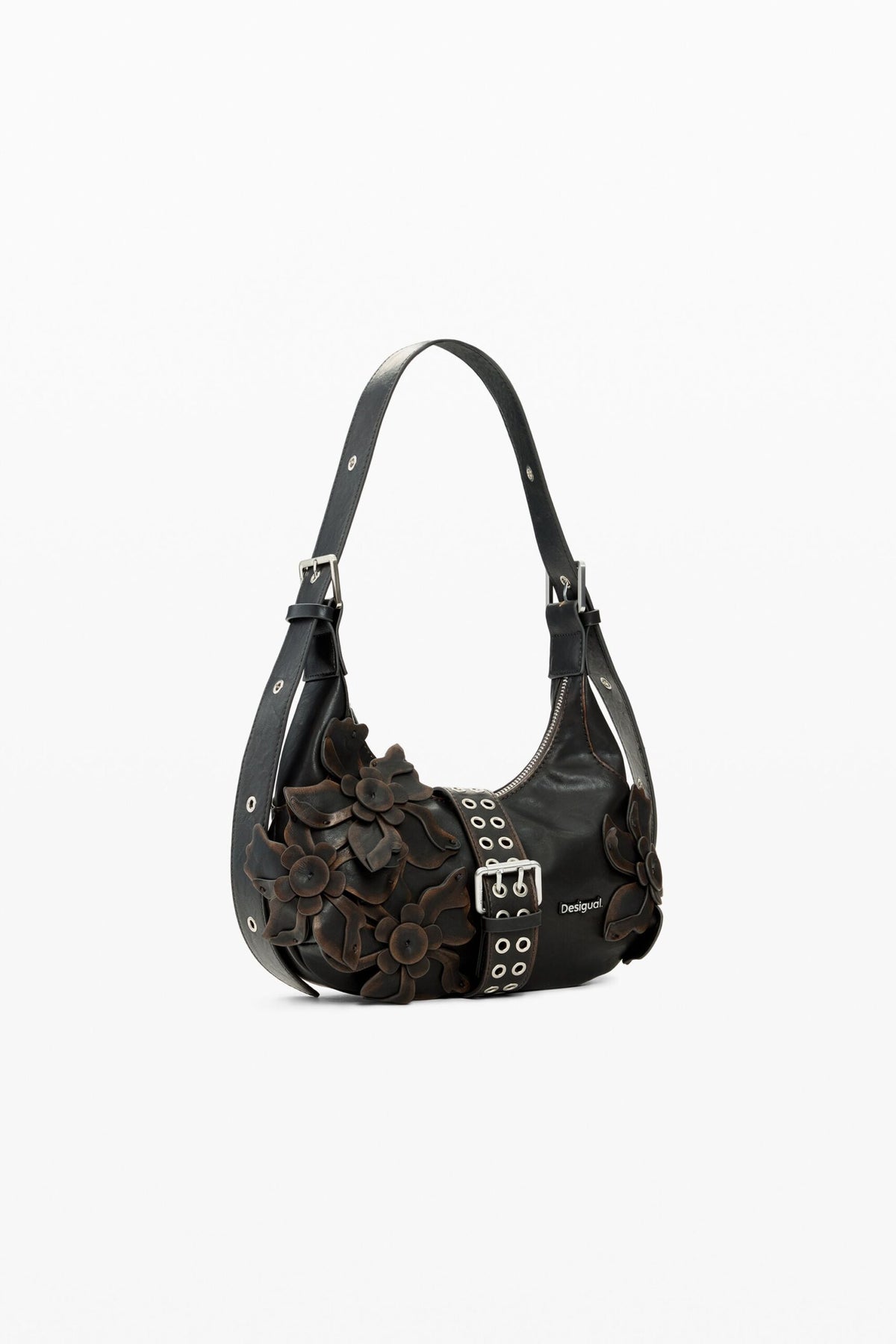 Desigual Bolso pequeño con asa extensible apliques de flores