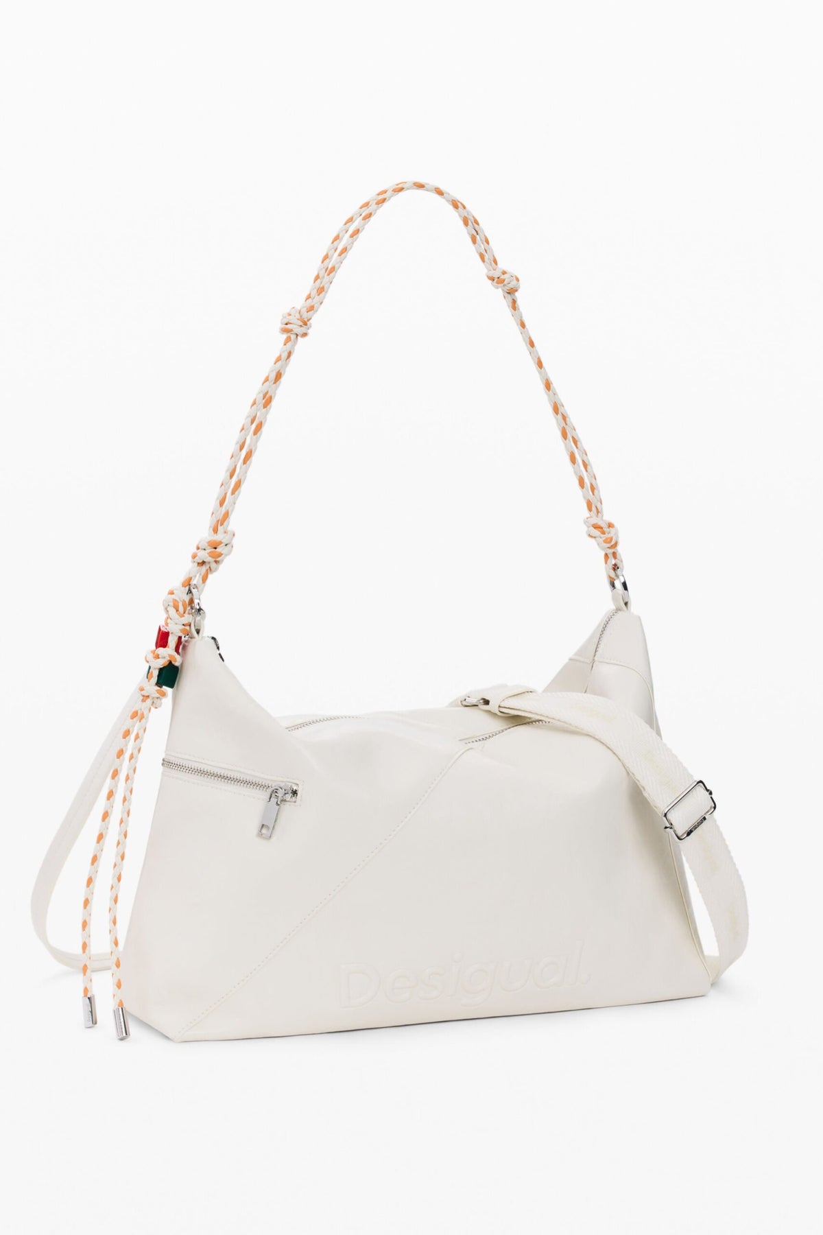Desigual Large shoulder bag with leather-effect finish