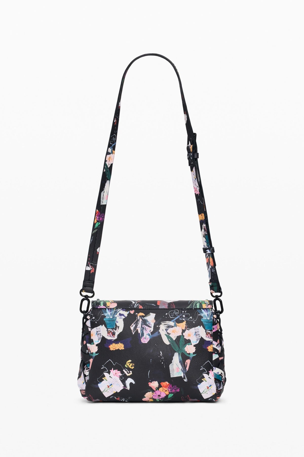 Desigual Small bag with flap interchangeable straps braided details