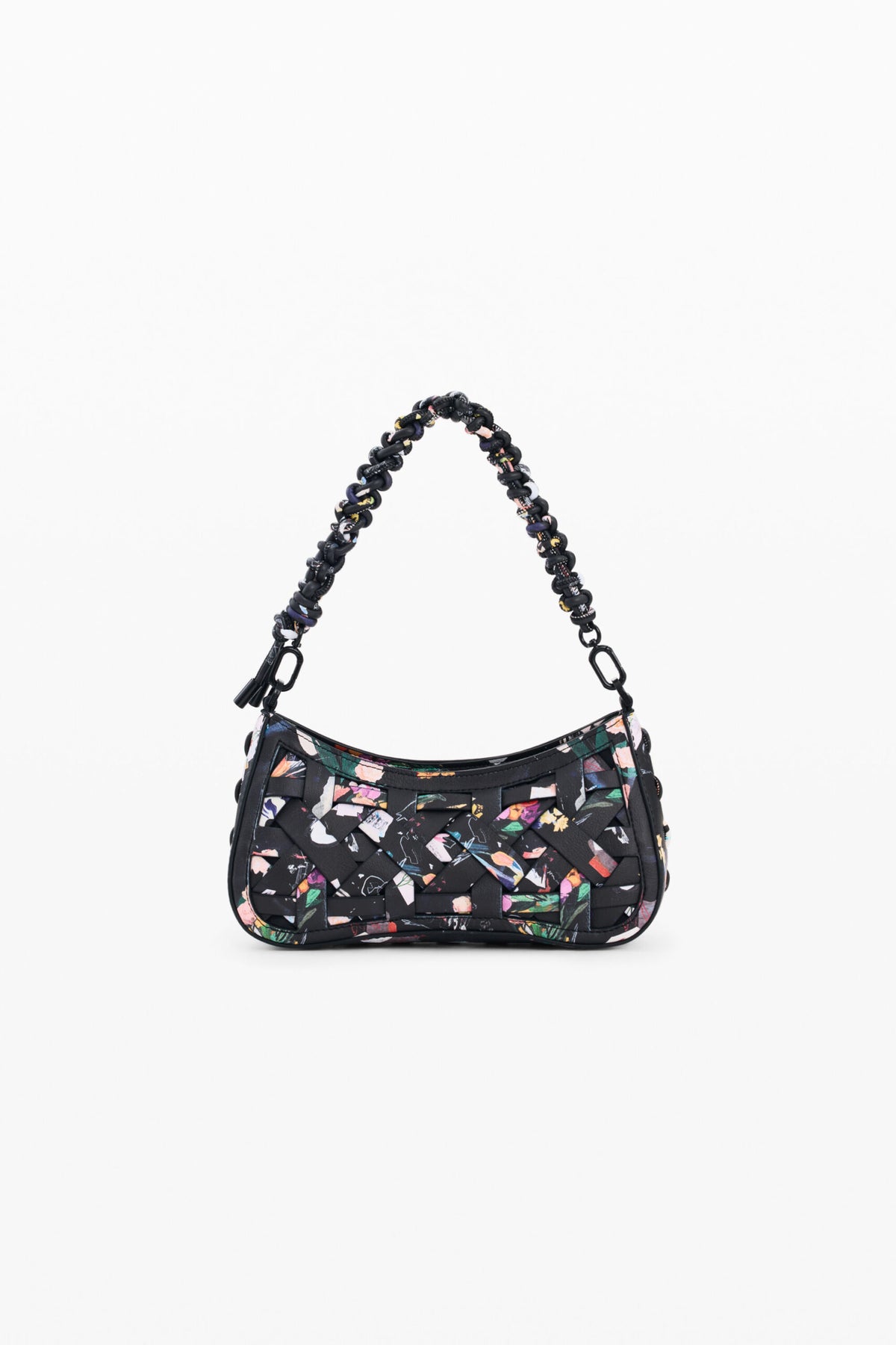 Desigual Small braided rectangular bag with interchangeable straps