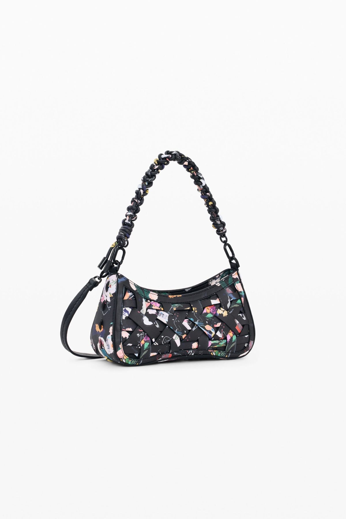 Desigual Small braided rectangular bag with interchangeable straps