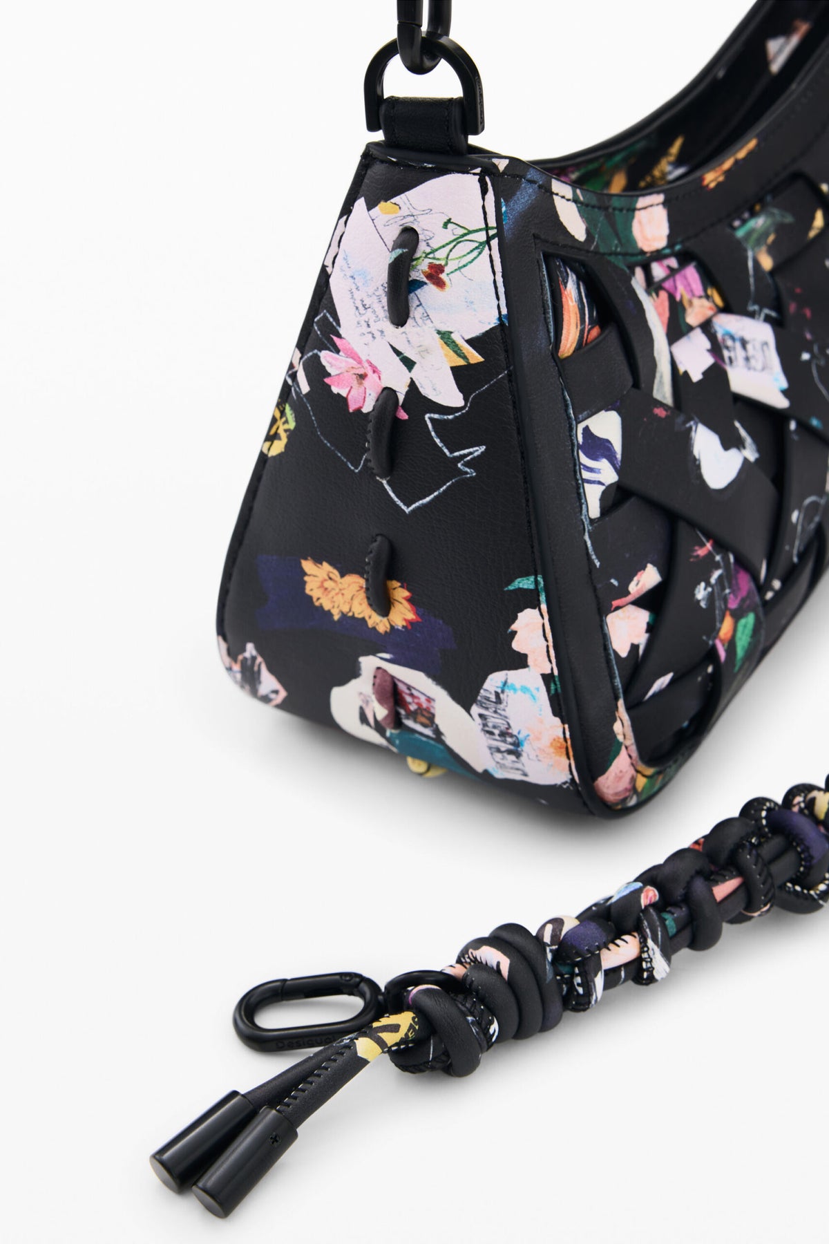 Desigual Small braided rectangular bag with interchangeable straps