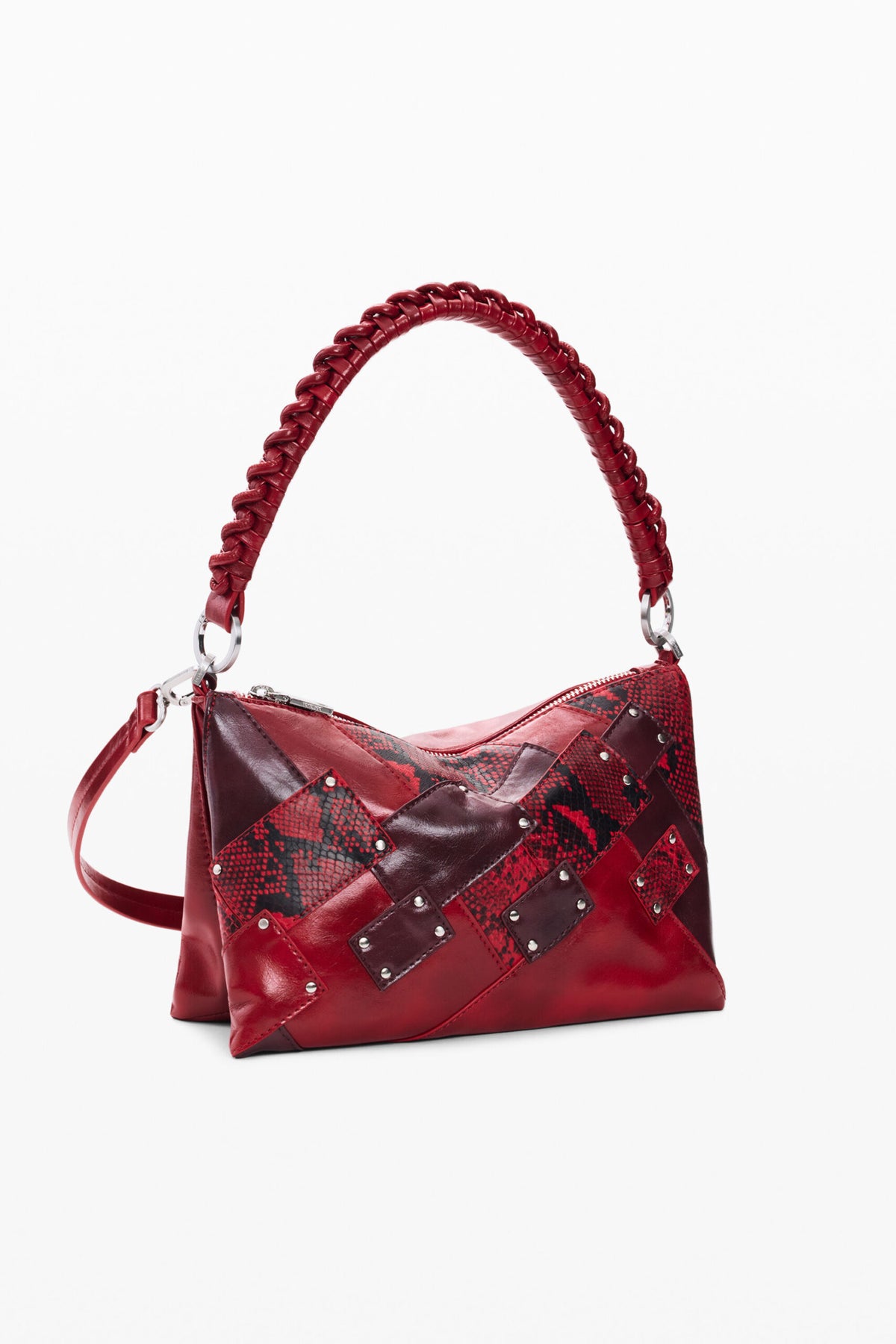Desigual Medium bag with patchwork-style patch print