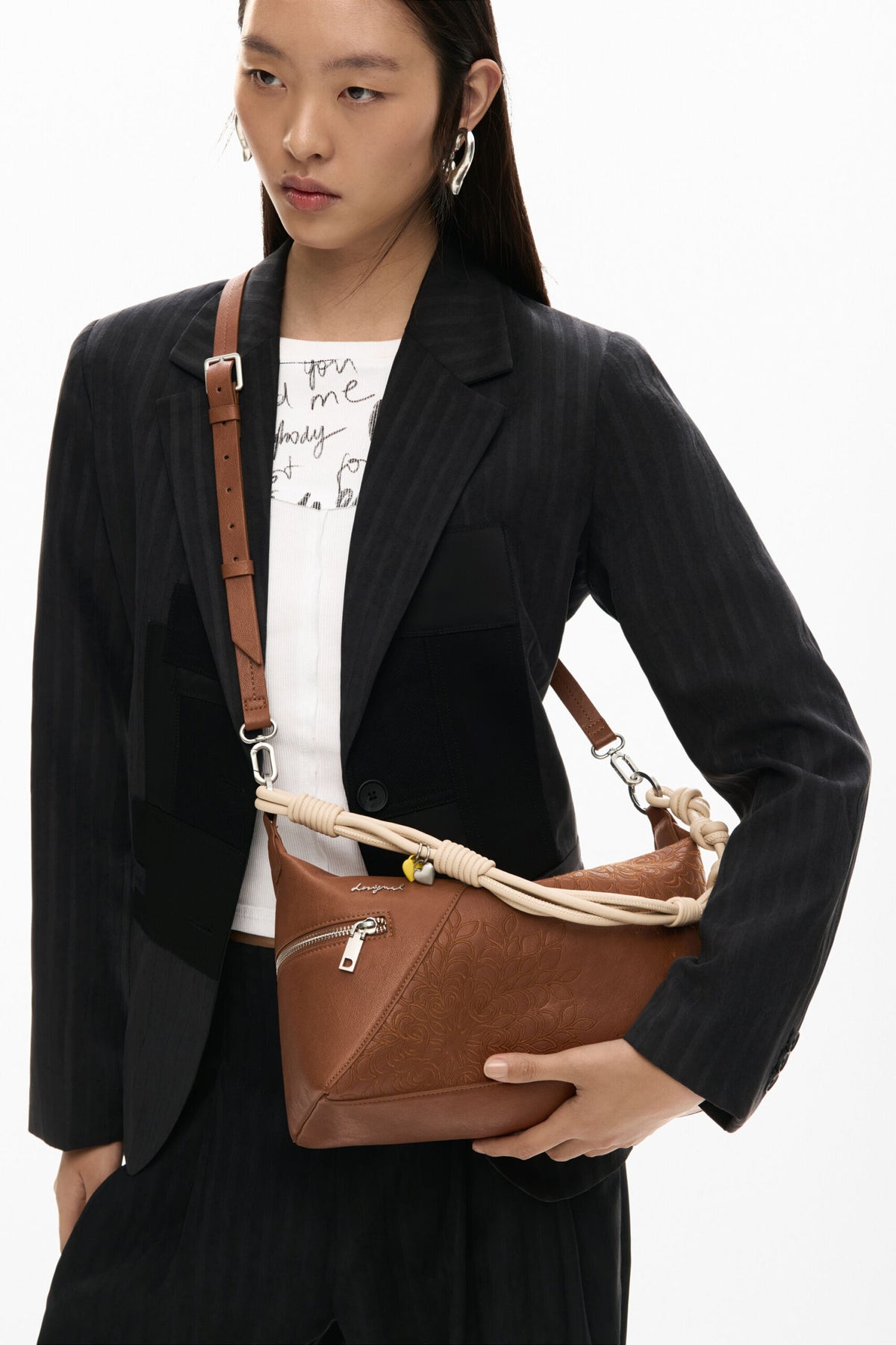 Desigual Medium bag with embroidered details