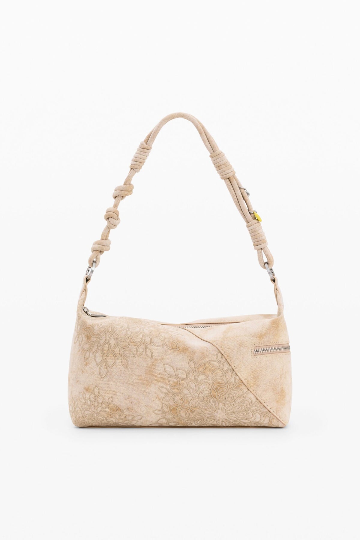 Desigual Medium bag with embroidered details exterior zip pocket