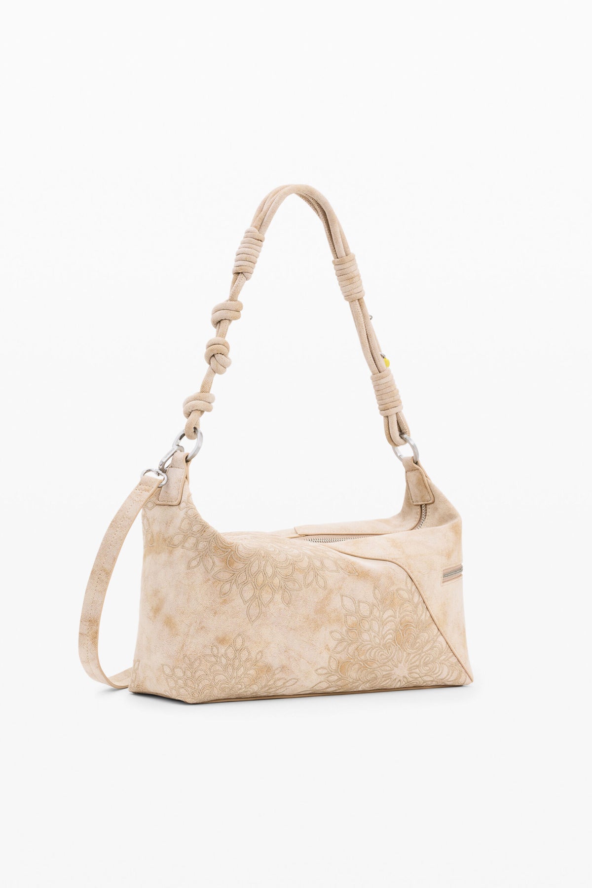 Desigual Medium bag with embroidered details exterior zip pocket