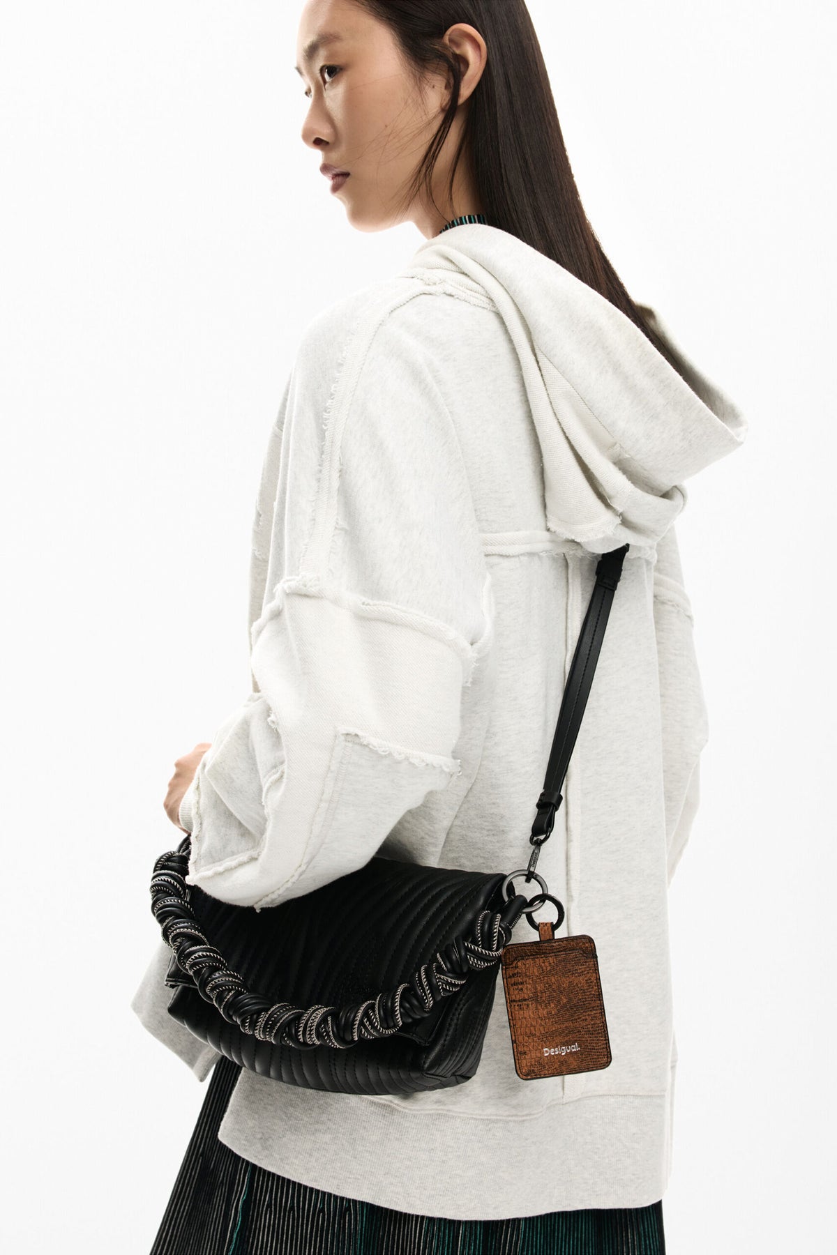 Desigual Small bag with flap made of textured fabric