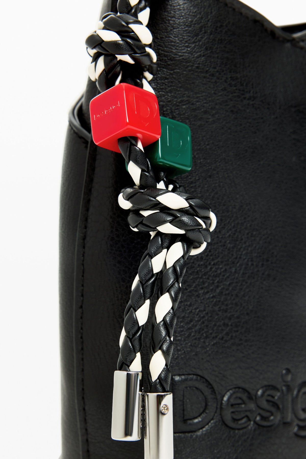 Desigual Large raffia fabric wallet with an extendable strap to wear crossbody