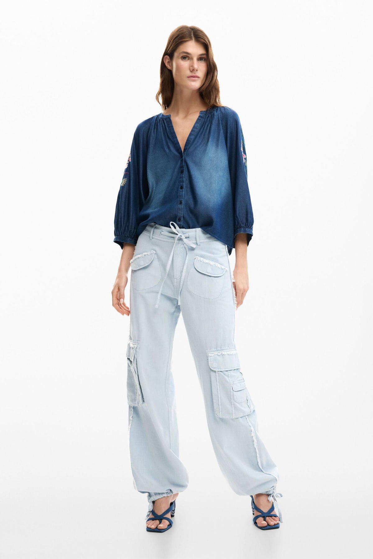 Desigual 3/4-length blouse with puffed effect .