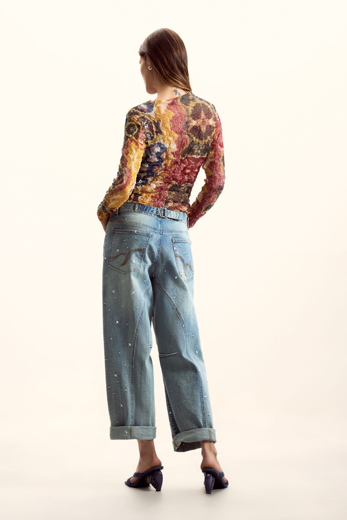 Desigual Blouse in synthetic blend georgette fabric round neck