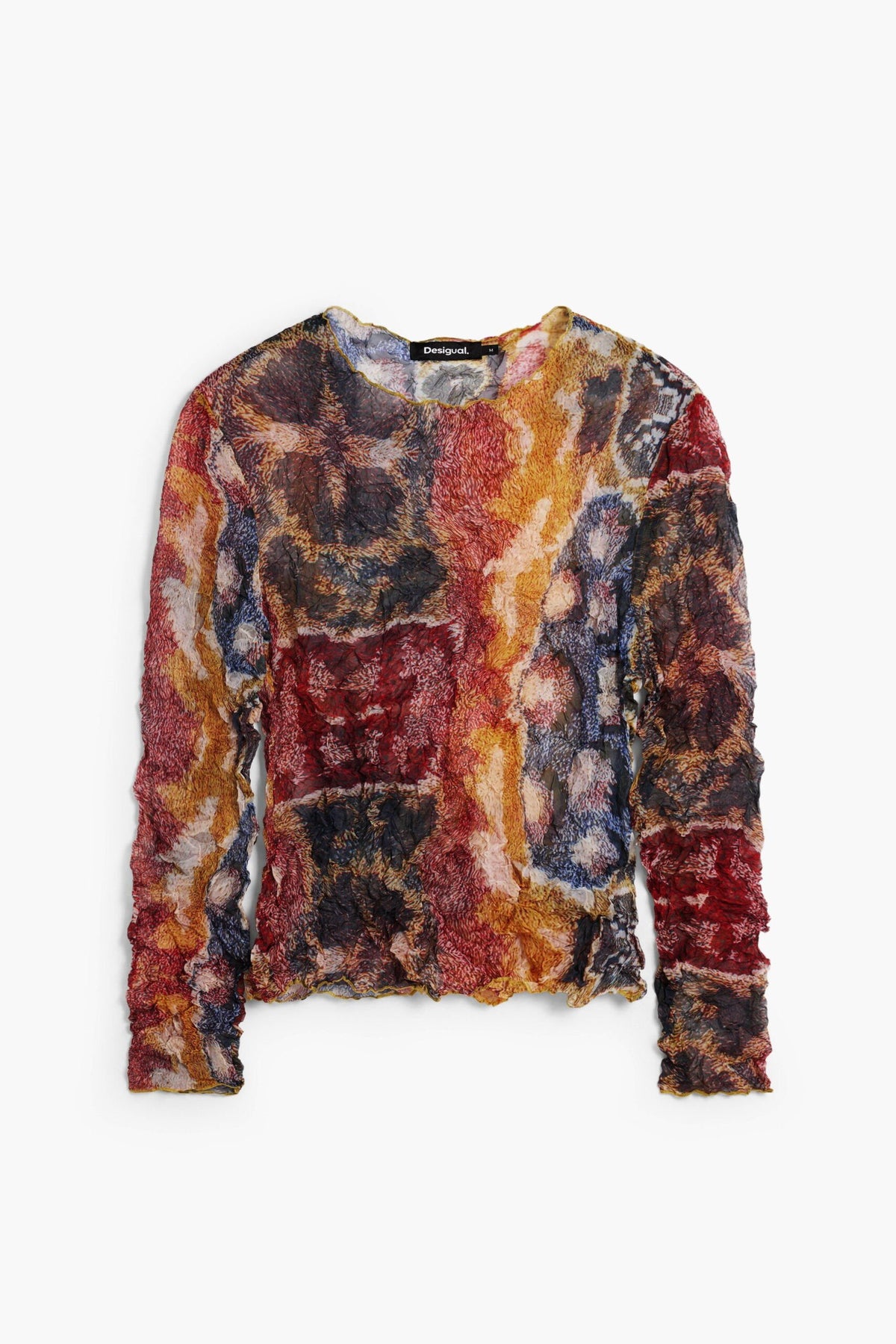 Desigual Blouse in synthetic blend georgette fabric round neck