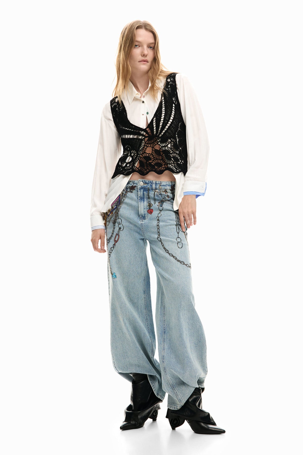 Desigual Long-sleeved shirt with regular fit, in a solid tone