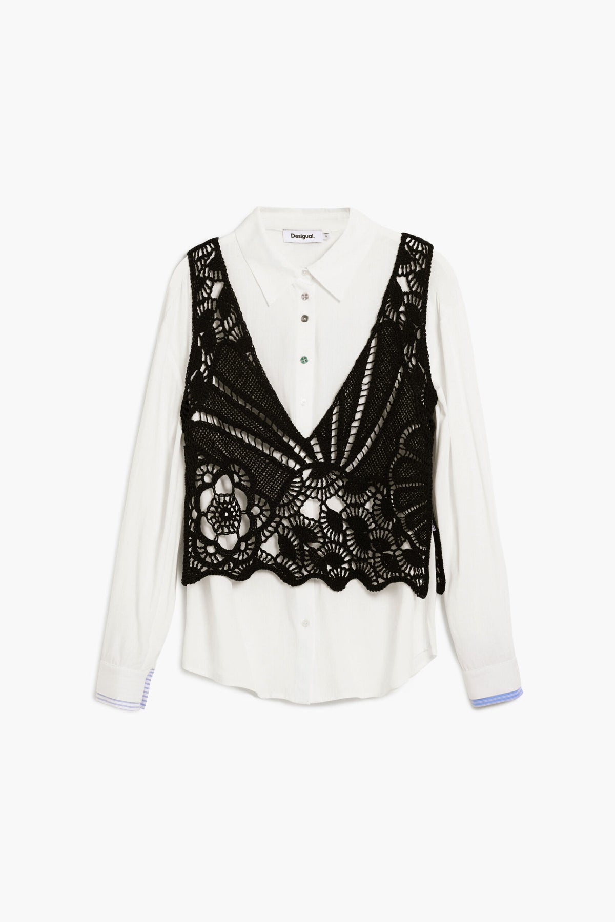 Desigual Long-sleeved shirt with regular fit, in a solid tone