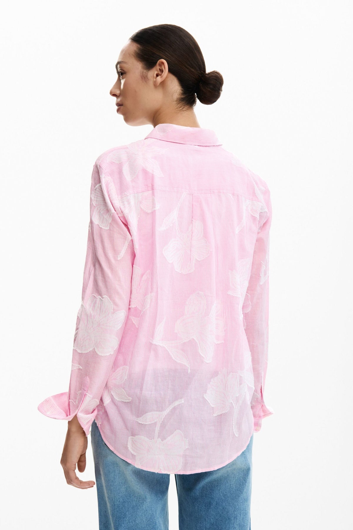 Desigual Long-sleeved shirt with striped and floral print
