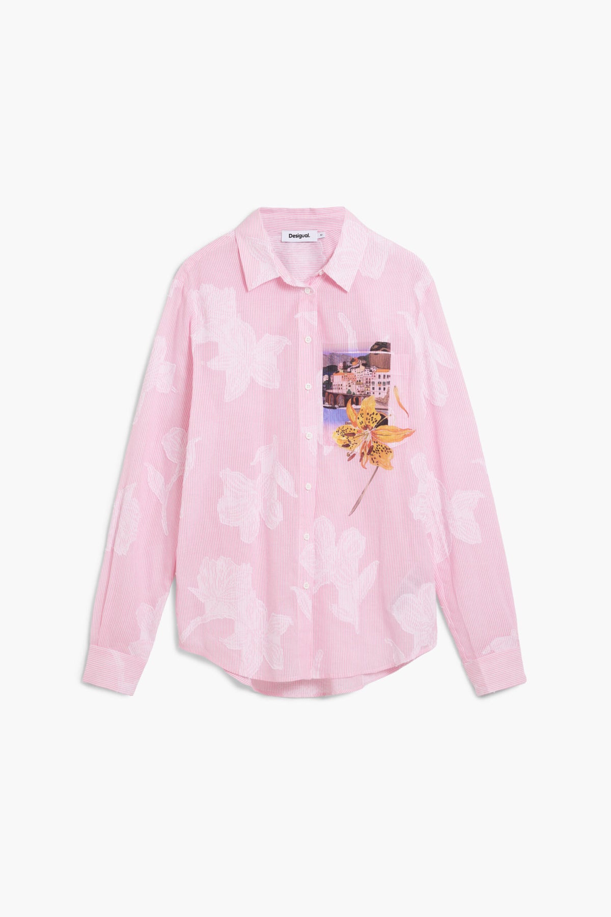 Desigual Long-sleeved shirt with striped and floral print