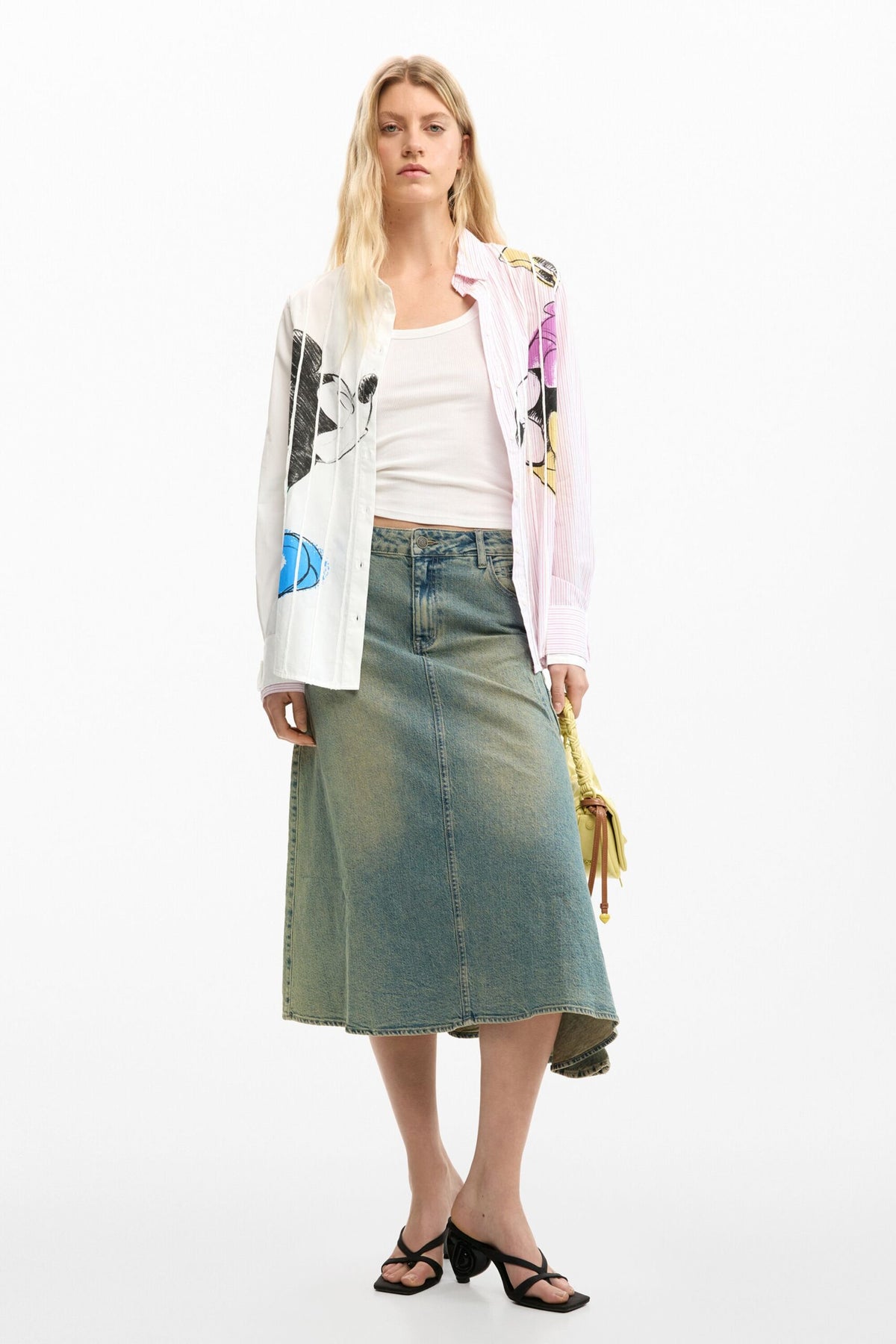 Desigual Regular-fit shirt with pleating on the front Mickey