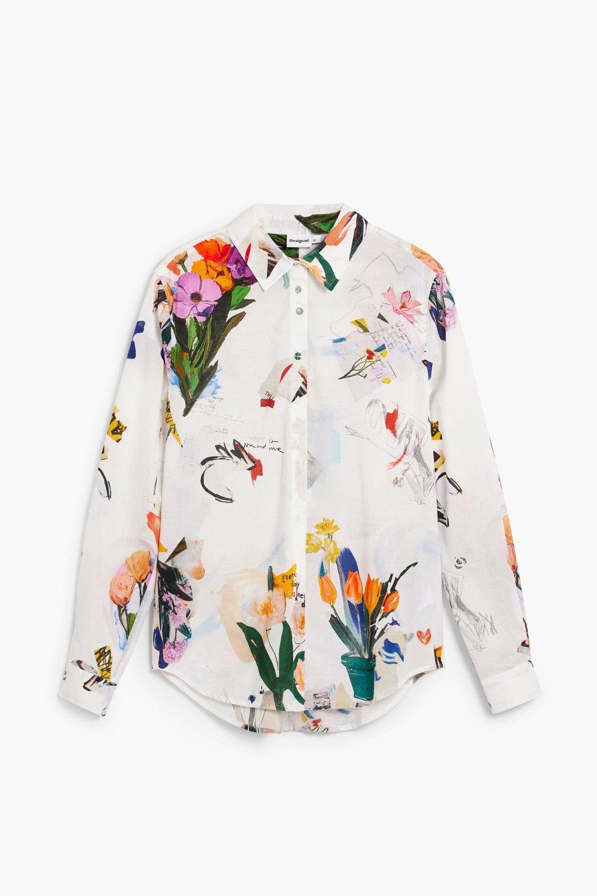 Desigual Long-sleeved regular-fit shirt with a collage-effect print