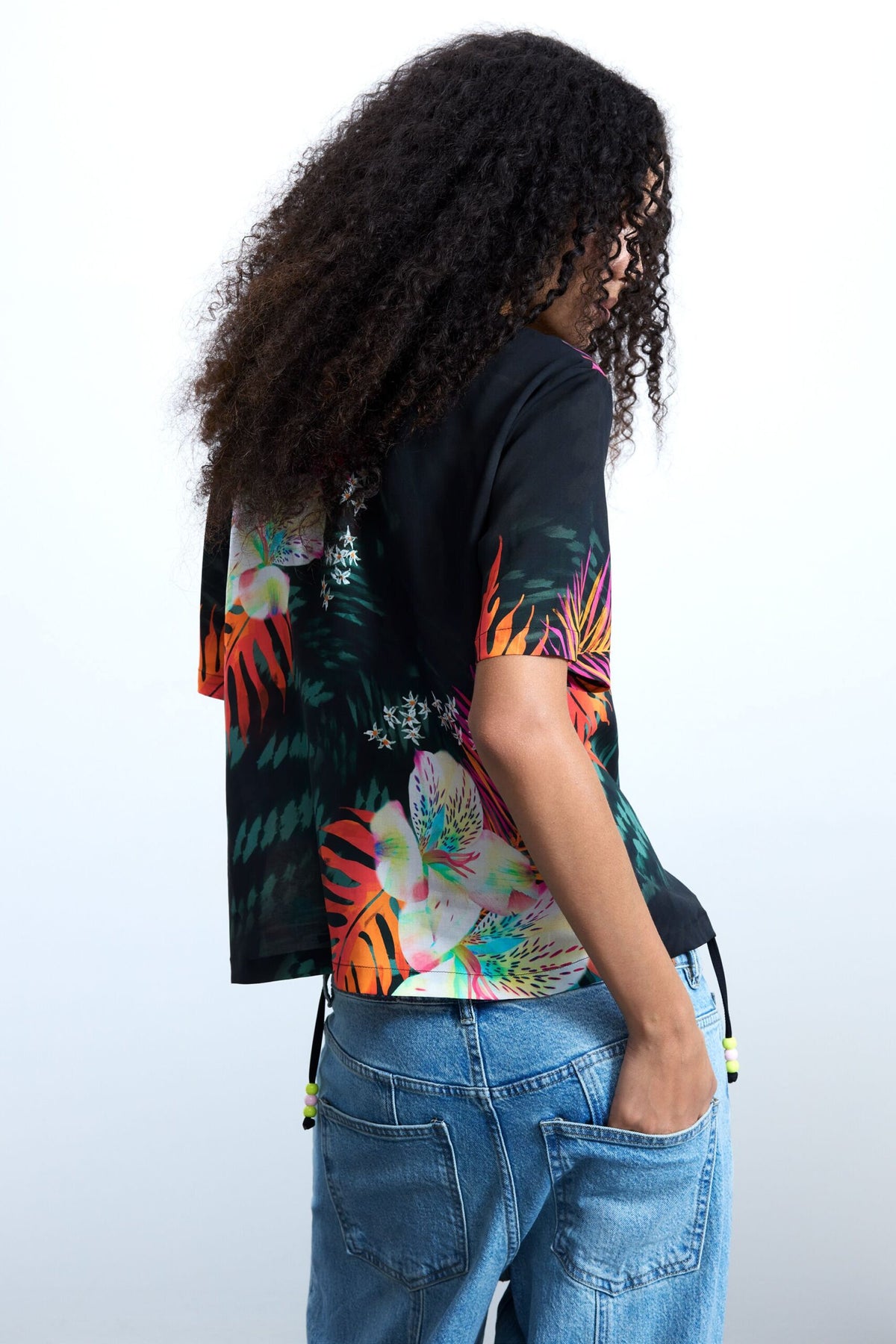 Desigual Short-sleeved regular-fit shirt with a bowling-style collar