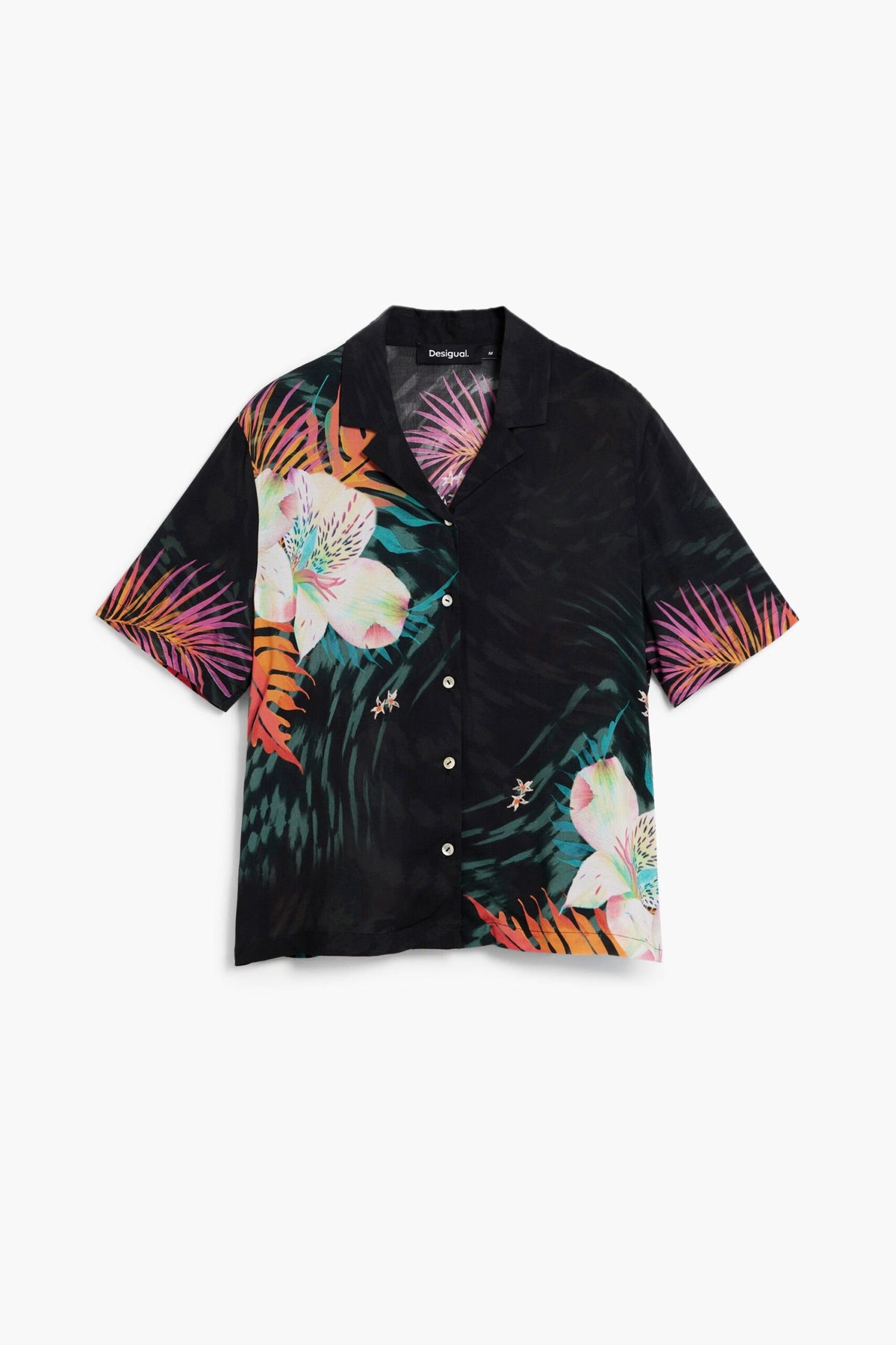 Desigual Short-sleeved regular-fit shirt with a bowling-style collar