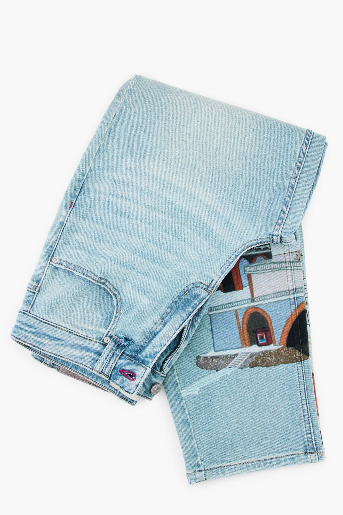 Desigual Straight denim trousers with a washed effect front and back pockets