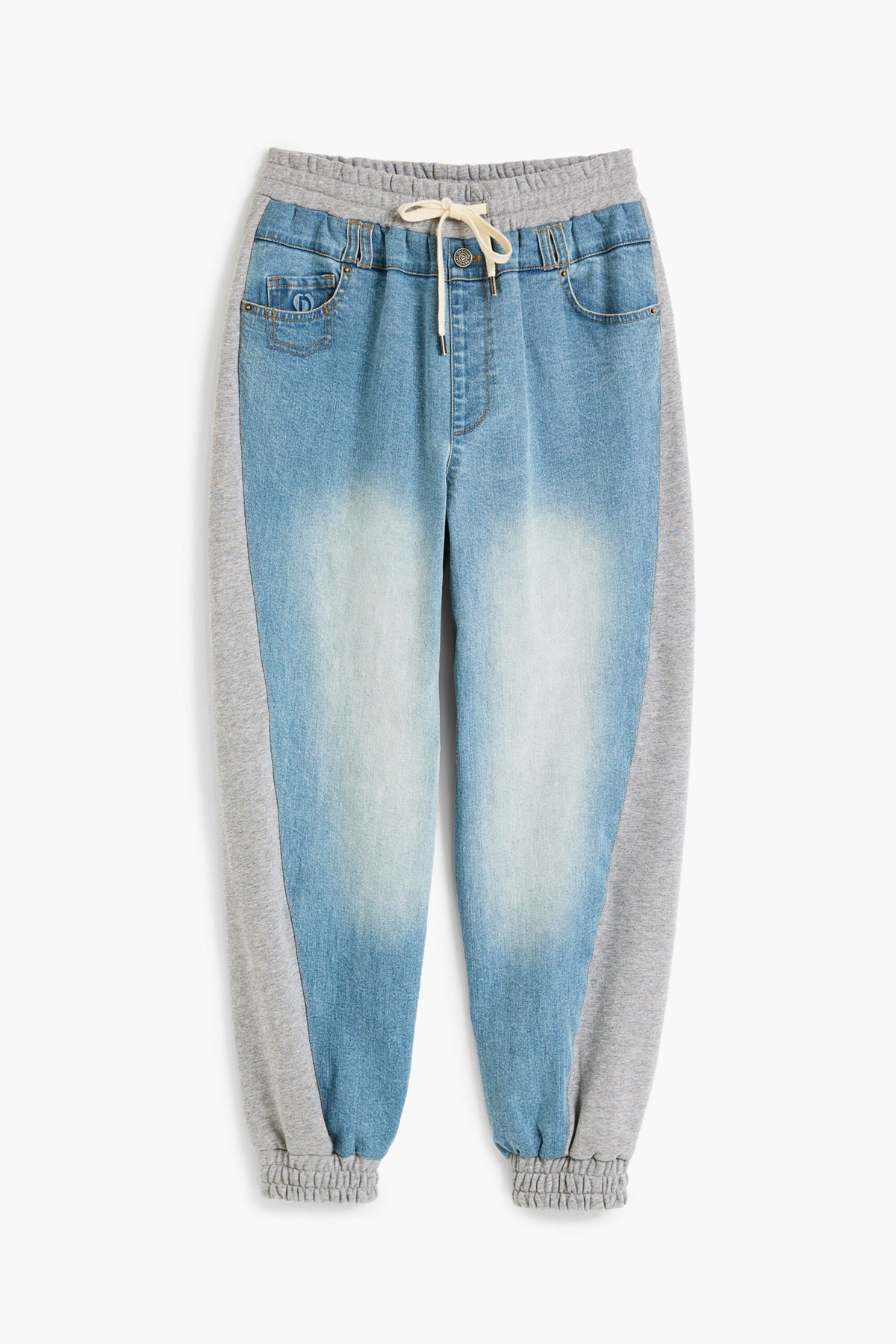 Desigual Jogger-style denim trousers with elasticated waistband