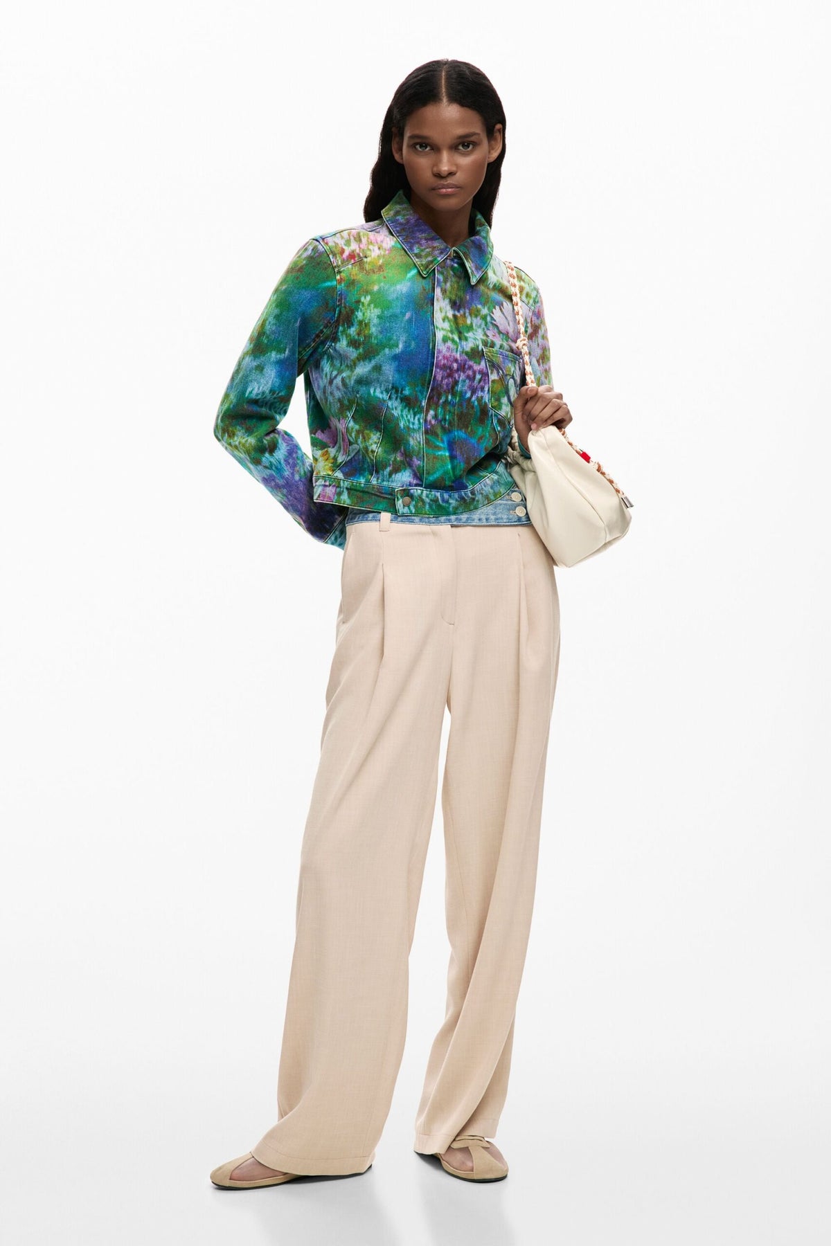 Desigual Jacket made of denim fabric with a button placket cover detail