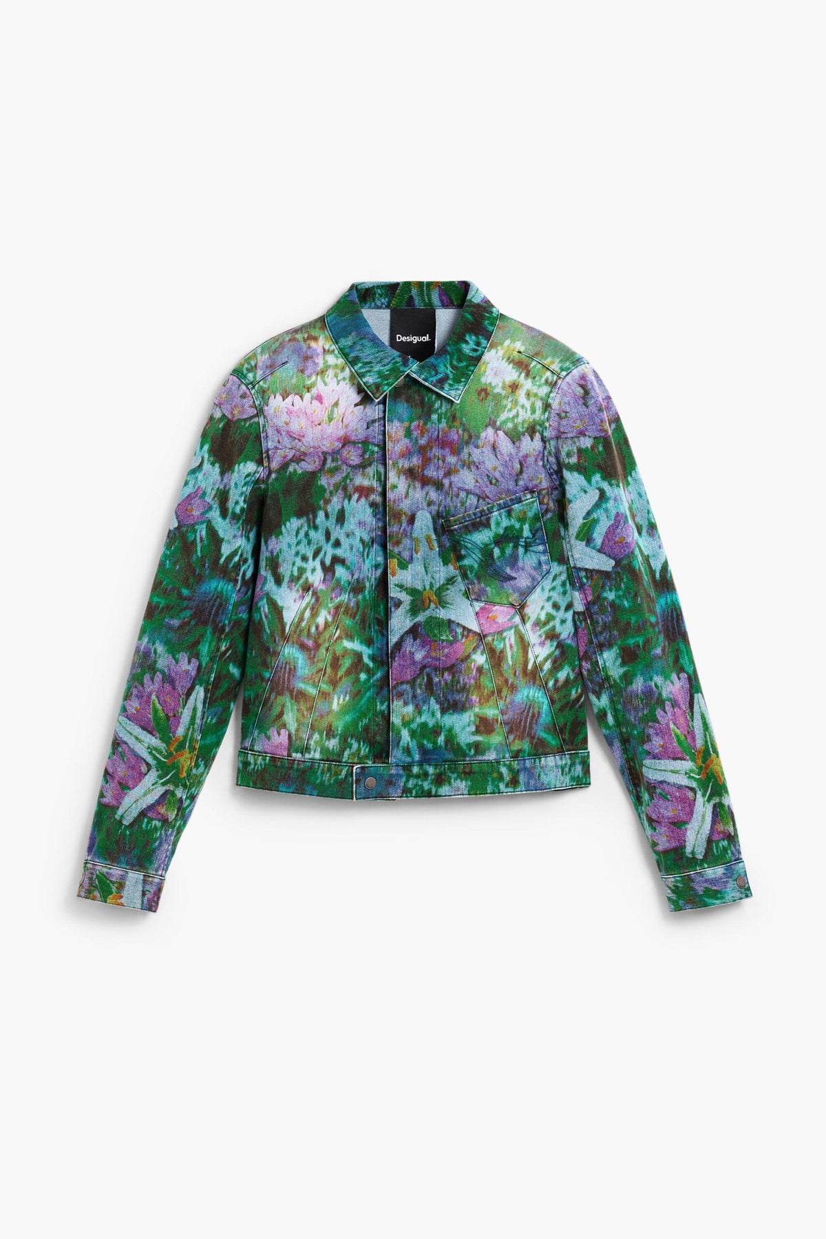 Desigual Jacket made of denim fabric with a button placket cover detail