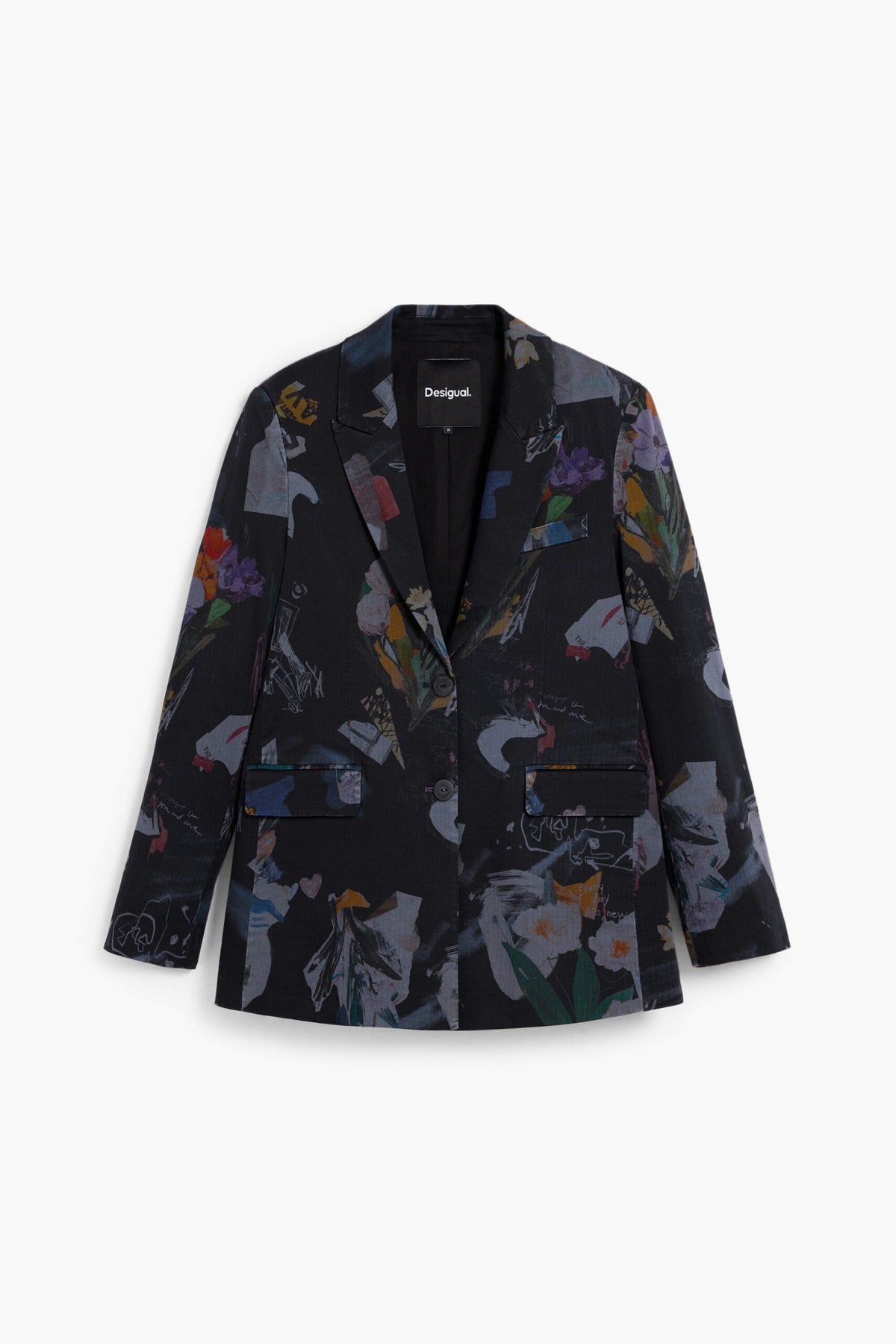Desigual Fitted blazer with three pockets two of them with flaps