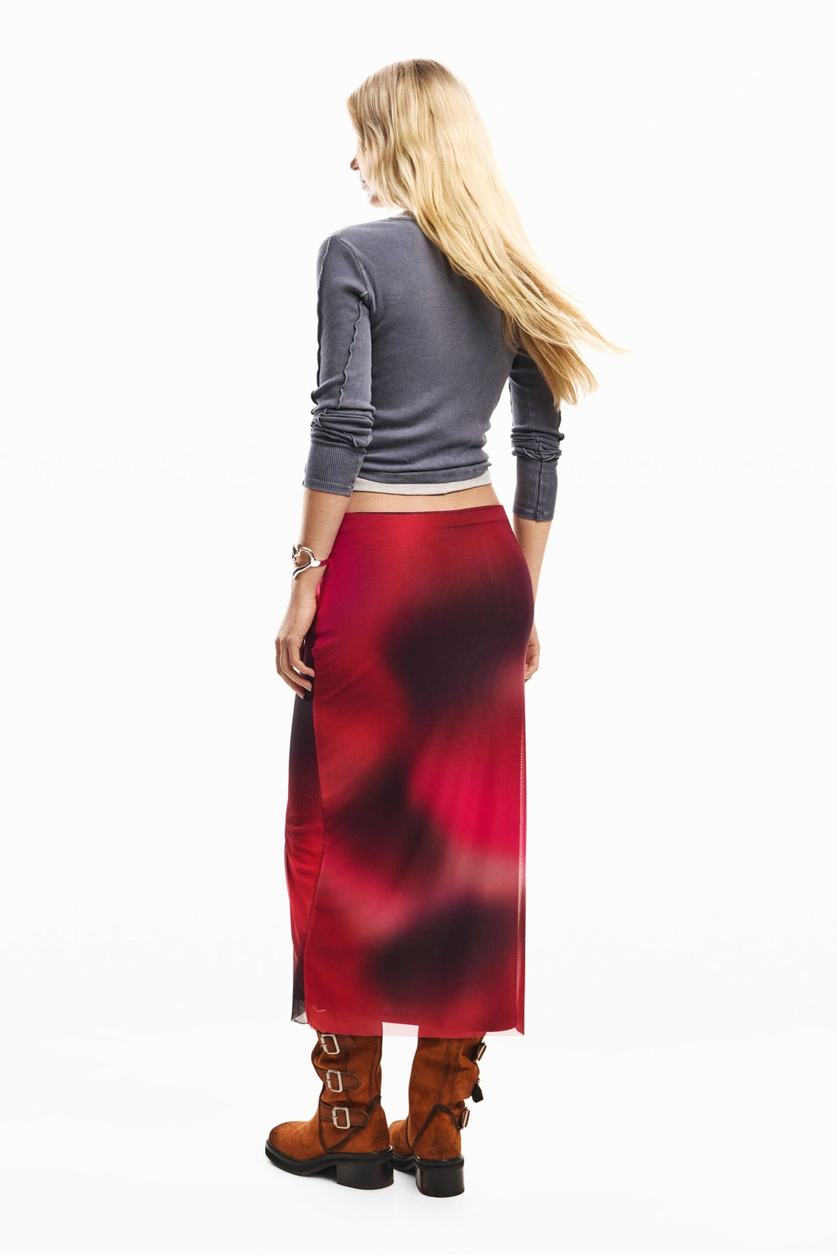 Desigual midi skirt made of tulle fabric with lining